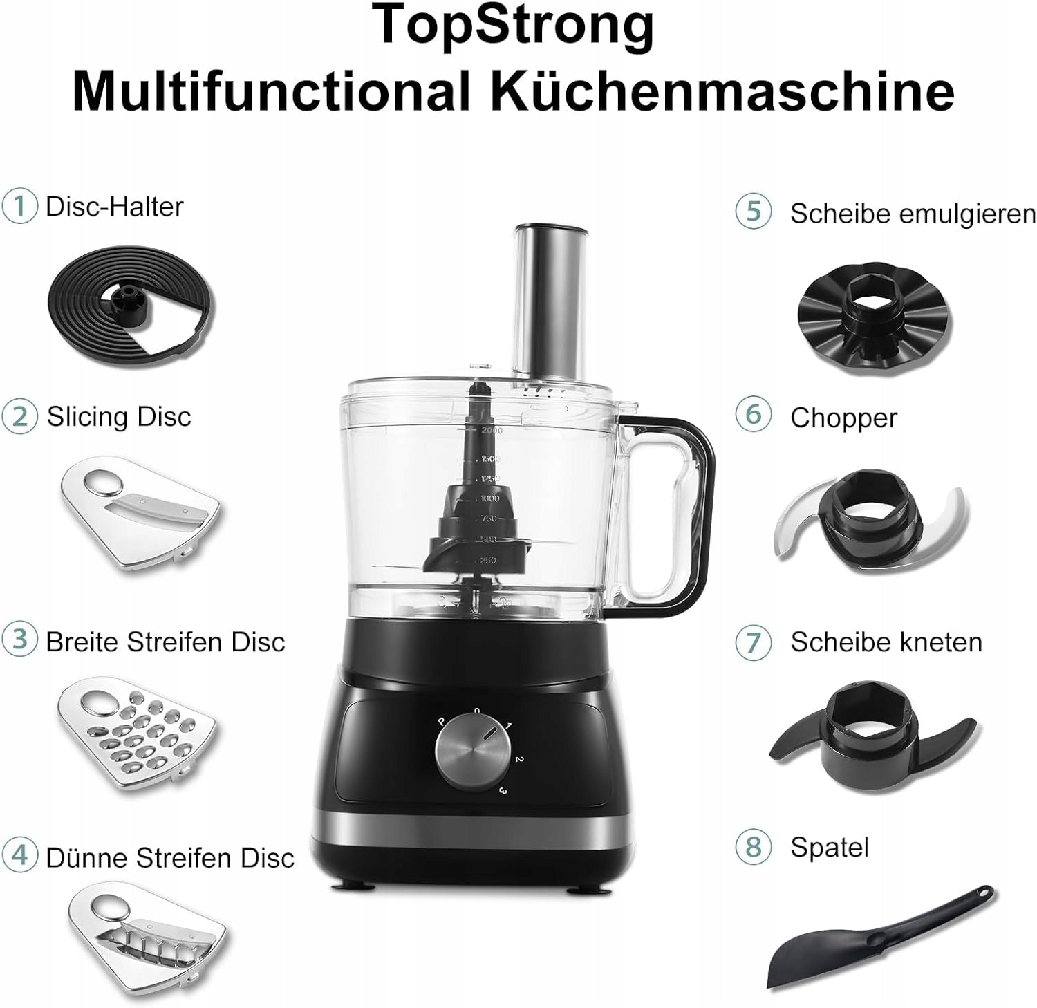 Food processor TopStrong HGM-421 800 W black