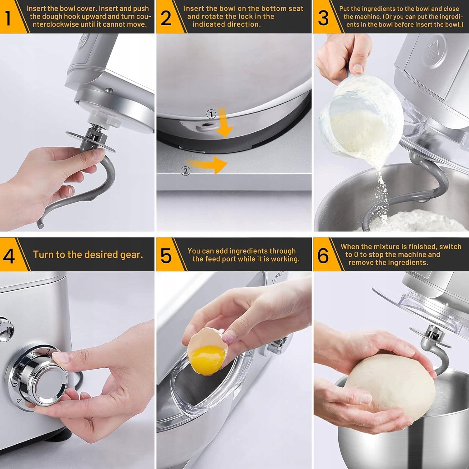 Food processor, mixer, food processor, multifunctional 6 speeds F2001 Brand Vpcok Direct