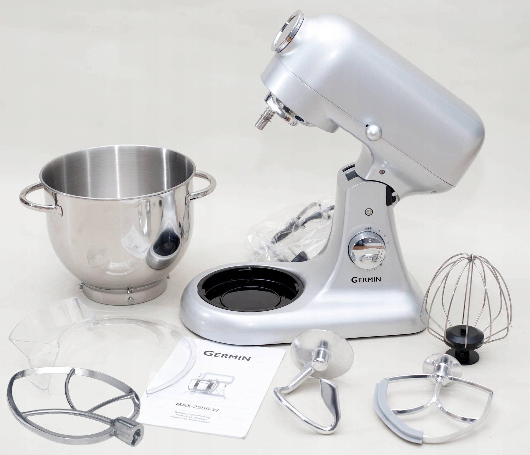 Food processor planetary mixer BERLINGER| Powerful 2500W 5,5L | 4 mixers Packaging status original