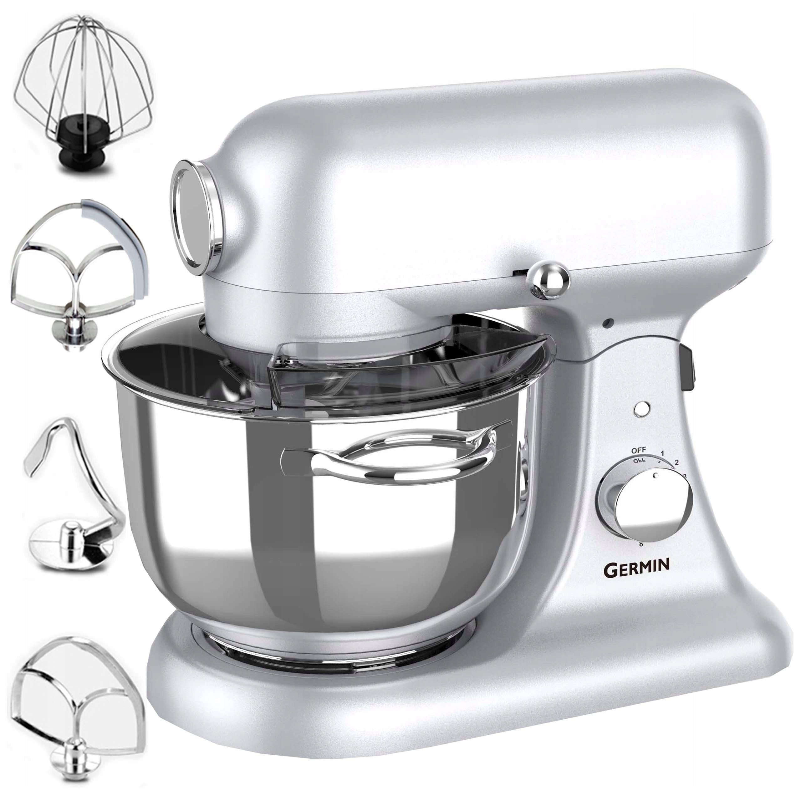 Food processor planetary mixer BERLINGER| Powerful 2500W 5,5L | 4 mixers