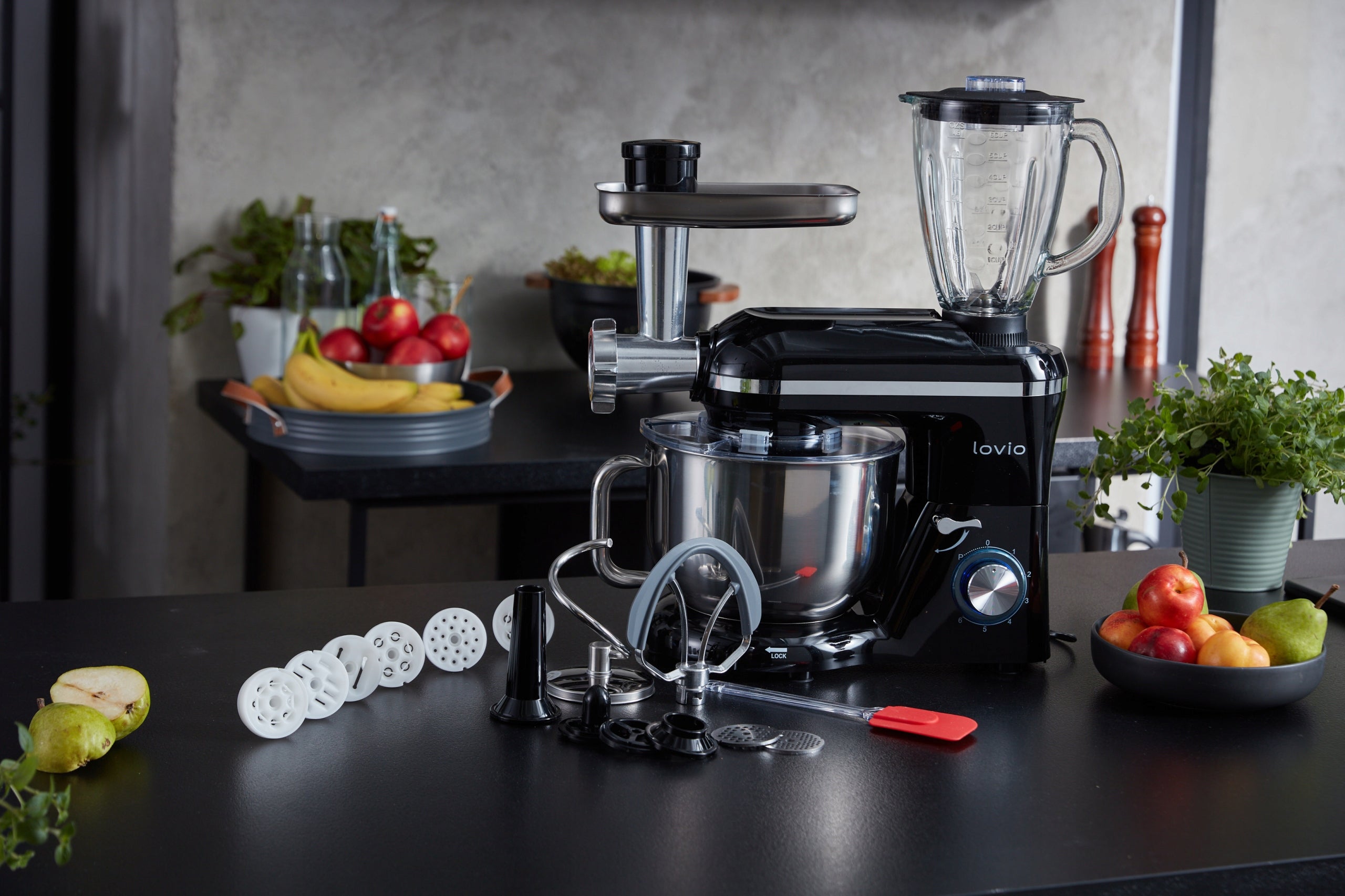 Food processor planetary mixer Lovio ChefAssistant Plus 1900 W bowl 6,2 L Manufacturer code Mikser planetarny Robot kuchenny LVSTM02PBK