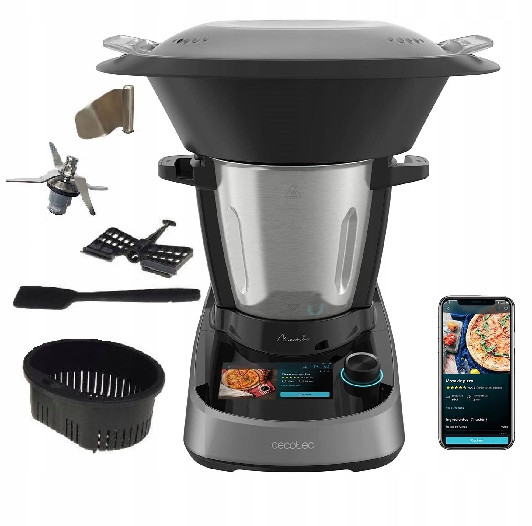 Food processor with scale Screen 5' wifi multicooker Cecotec Mambo T0UCH