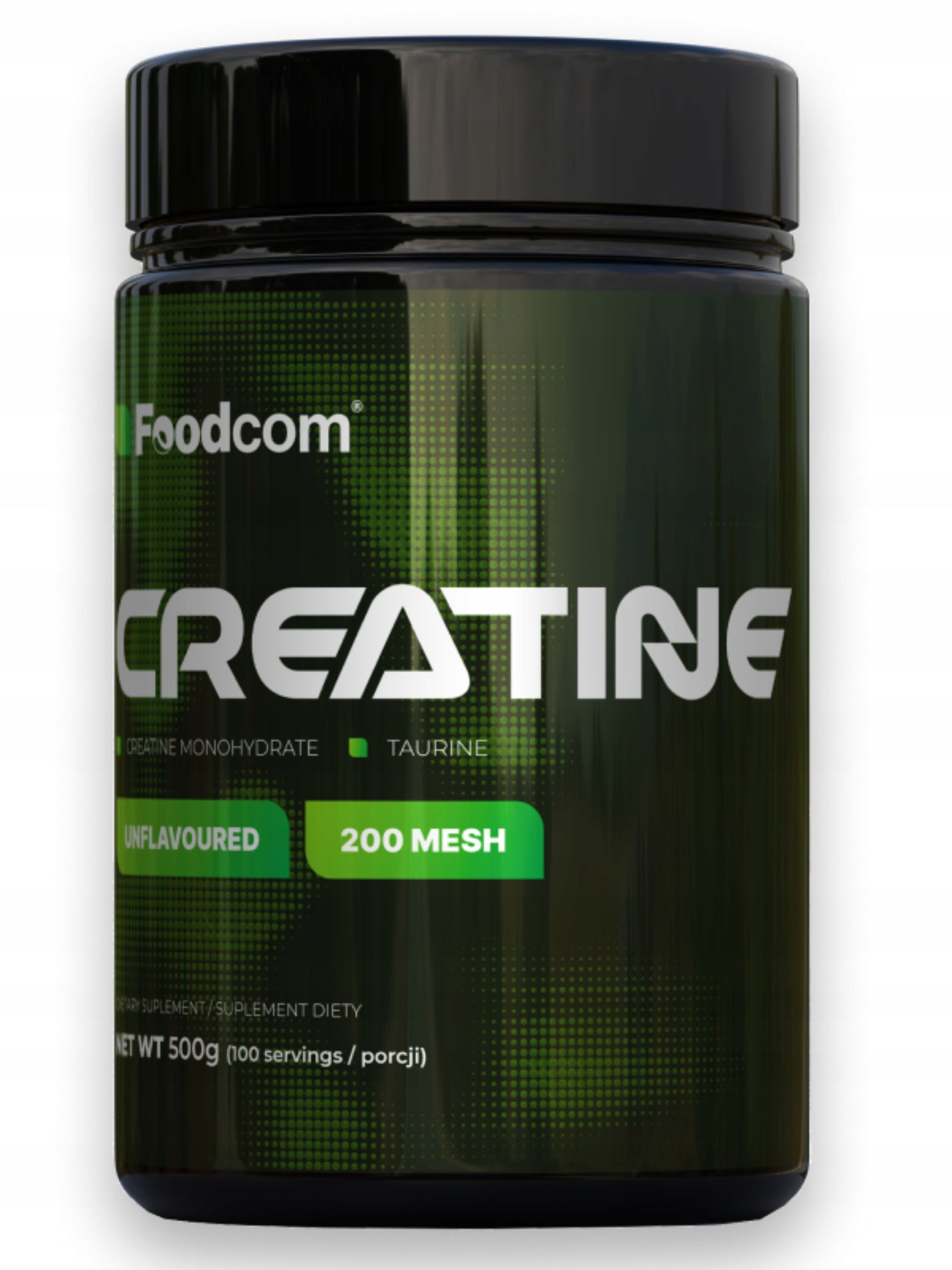Foodcom CREATINE MONOHYDRATE 500g 100 Servings WITHOUT ADDITIVES, PURE STRENGTH, POWER