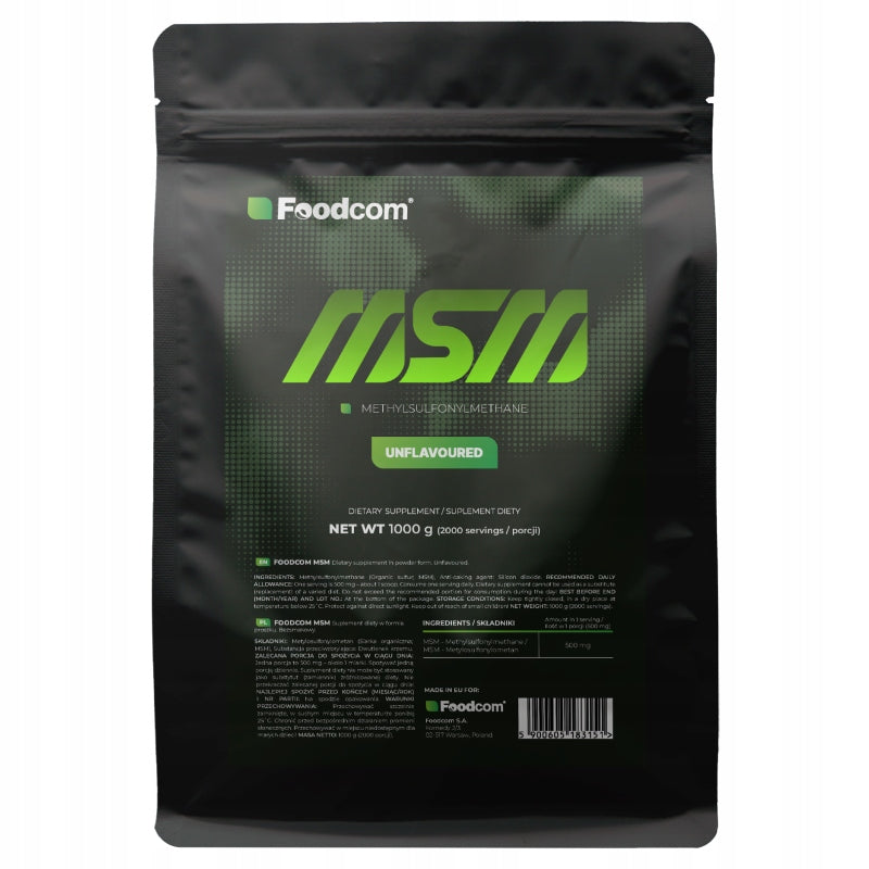 Foodcom MSM ORGANIC SULFUR 1kg Methylsulfonylmethane for BONES, JOINTS