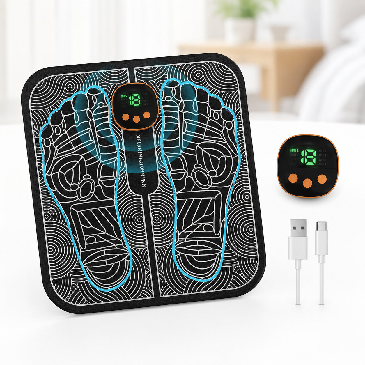 Foot Massager EMS Mat 19 Levels Acupuncture Stimulation for Sore Legs