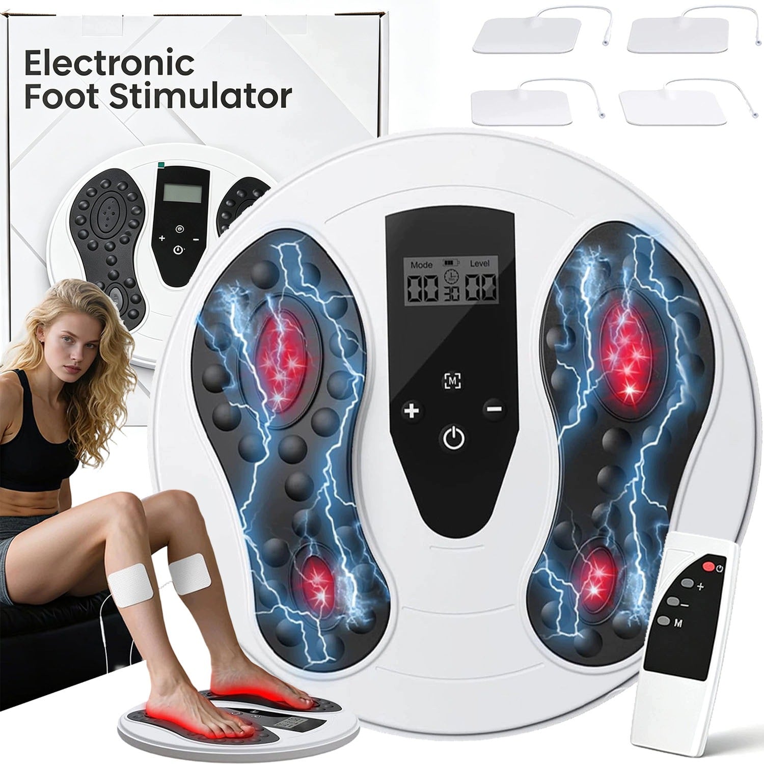 Foot Massager EMS Pulse MUSCLE ELECTROSTIMULATOR PILOT 10 MODES 20 LEVELS