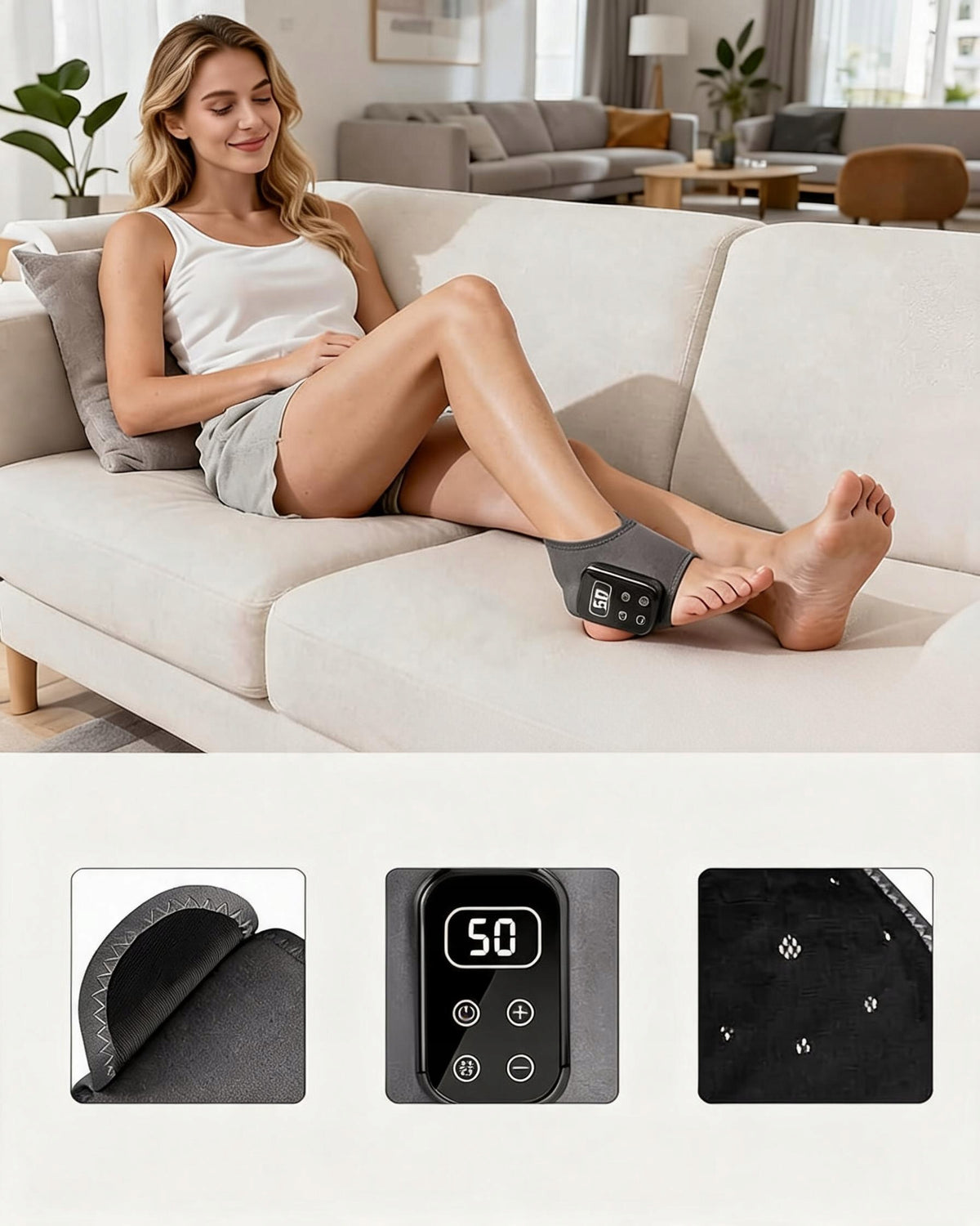 Foot Massager, Foot Massager for Neuropathy Customizable Massage, Wireless Packaging status original