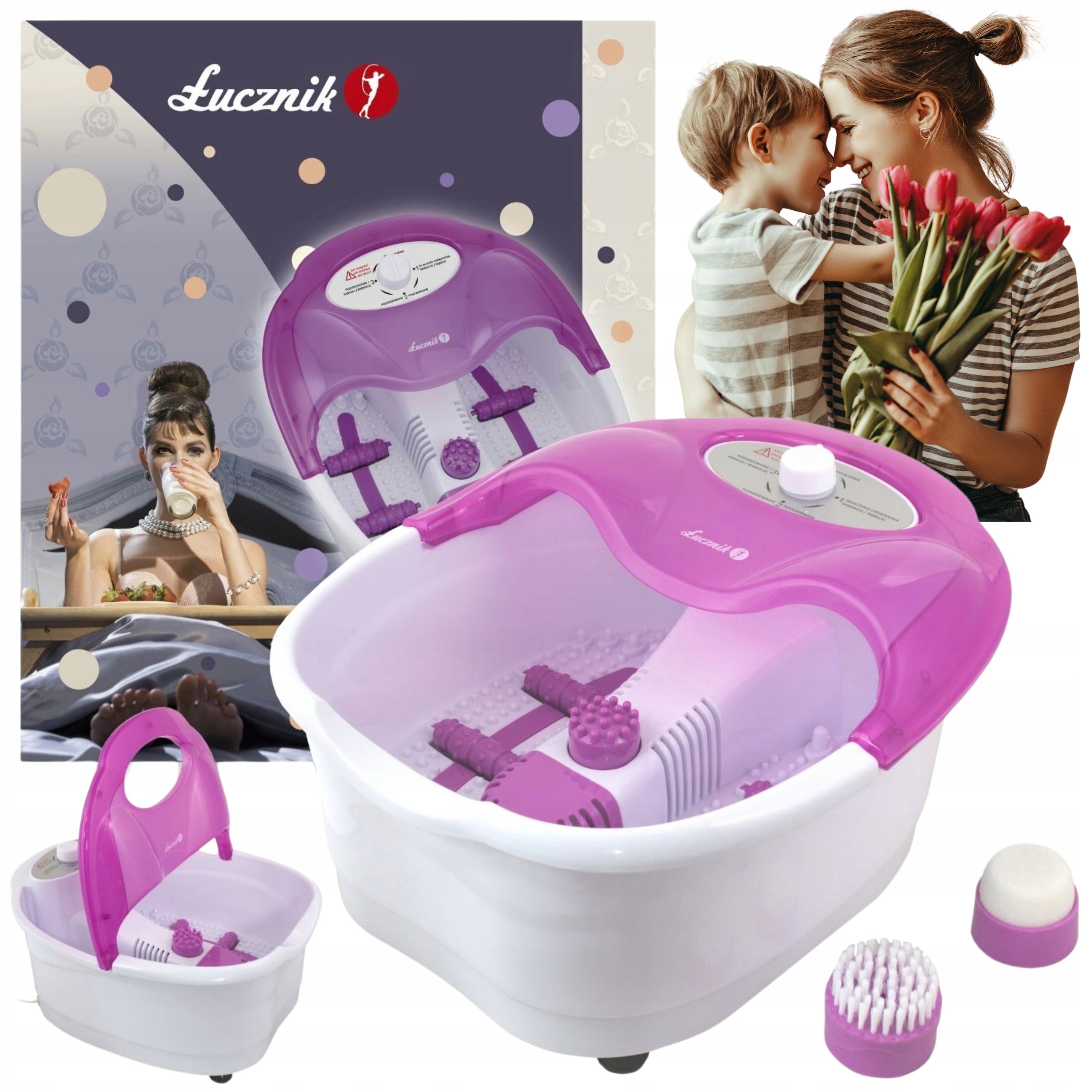 Foot Massager Water Hydromassage Leg SPA Infrared Rollers Łucznik 450W