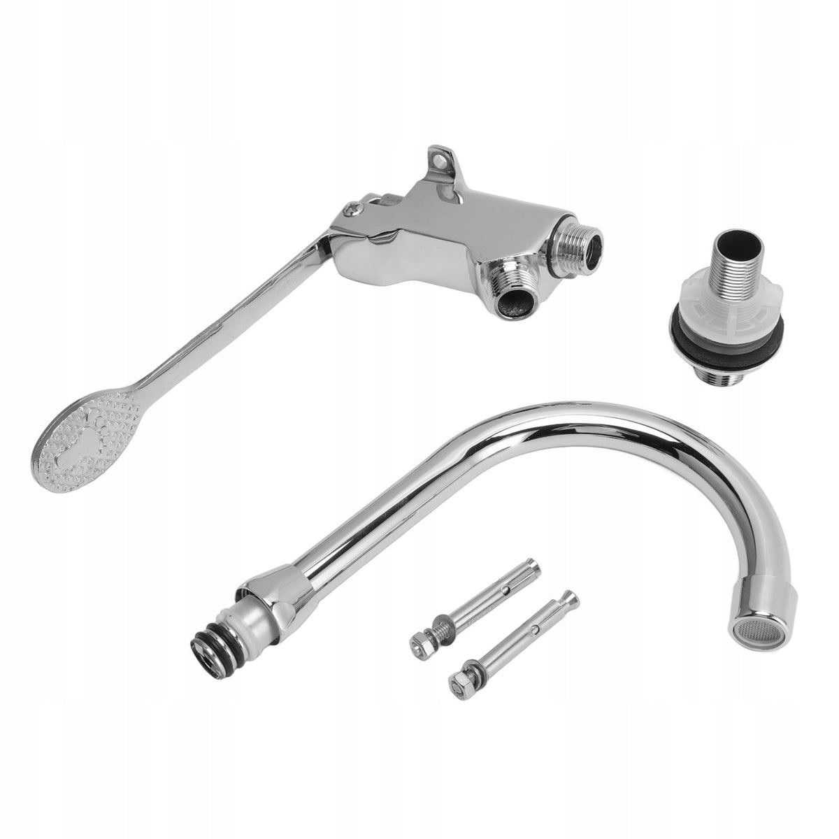 Foot Pedal Control Valve Faucet with AS Steel Kitchen Sink
