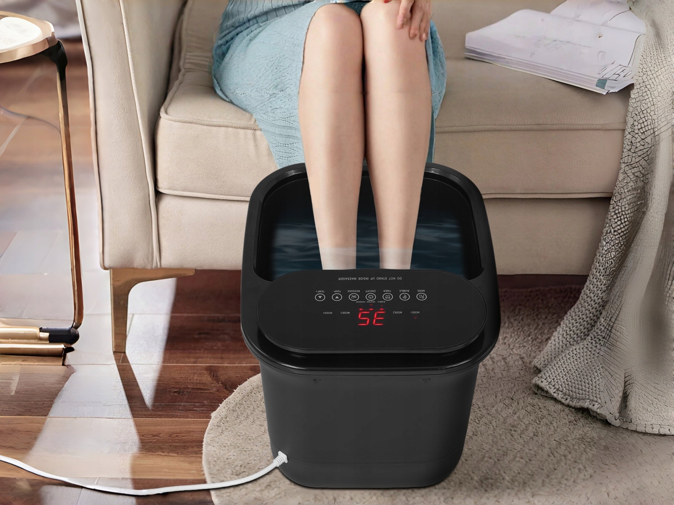 Foot Spa with Heat, Bubble and Temp Control, Foot Bath Massager Massage Packaging status original