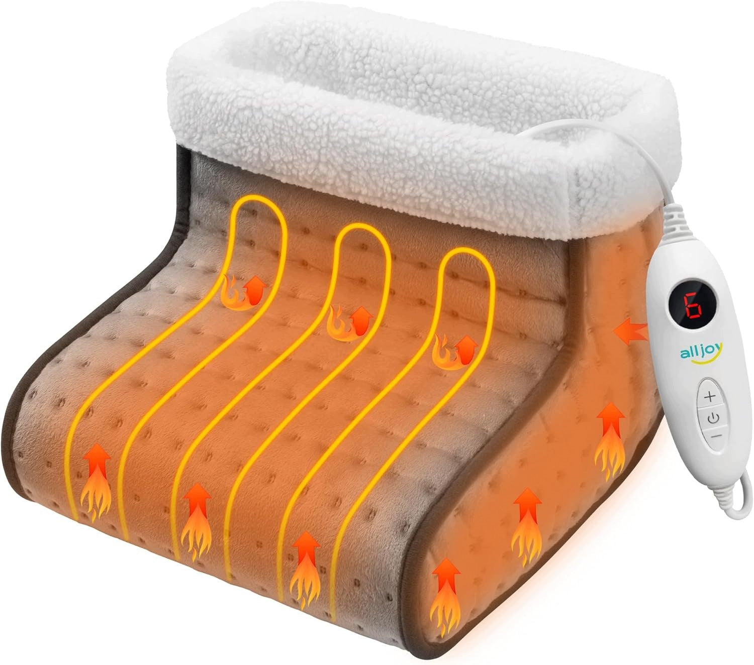 Foot Warmer Electric Heating Shoe 6 Levels Timer Soft ALLJOY