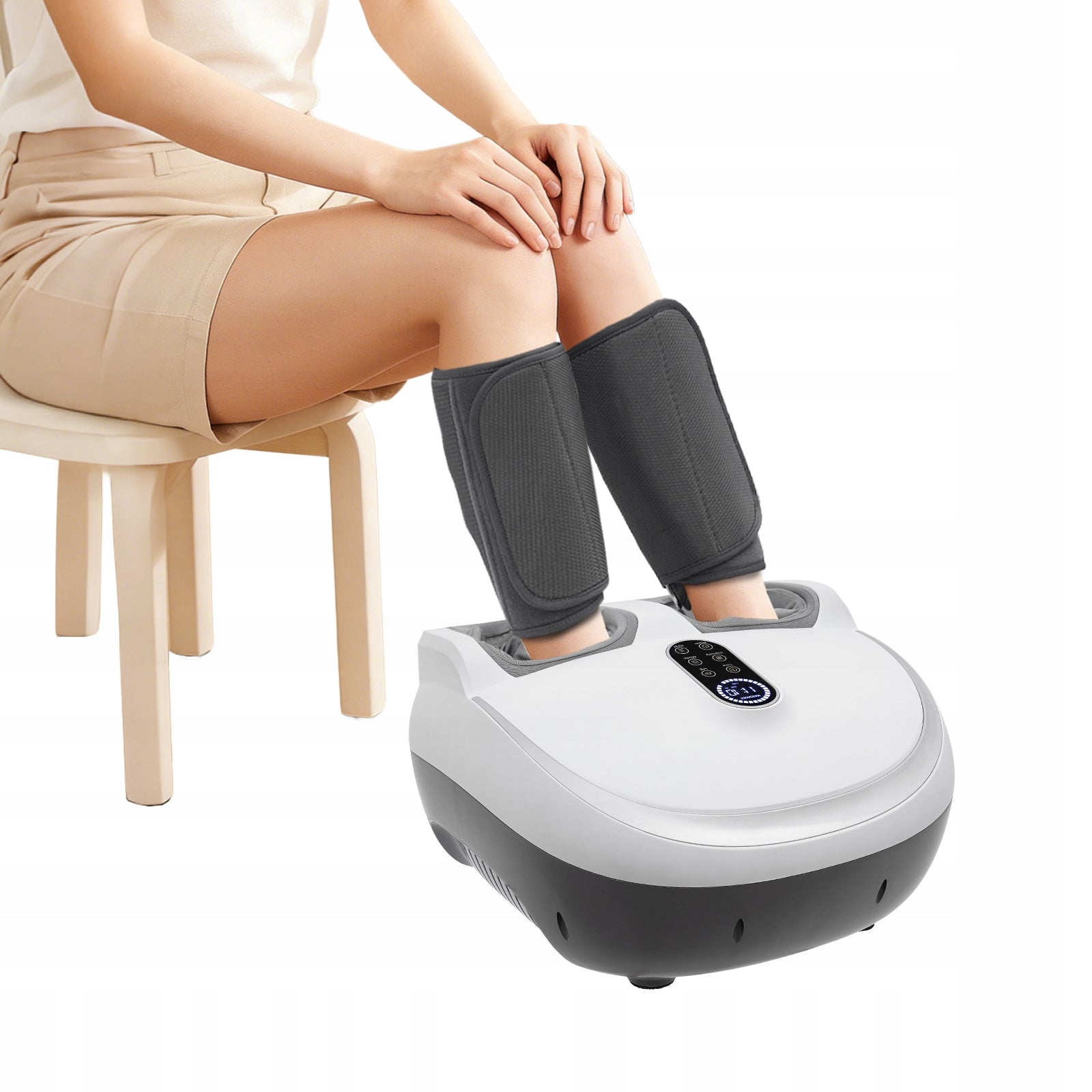 Foot and Leg Massager 5 Modes 9 Intensities Heating Remote Control 60W