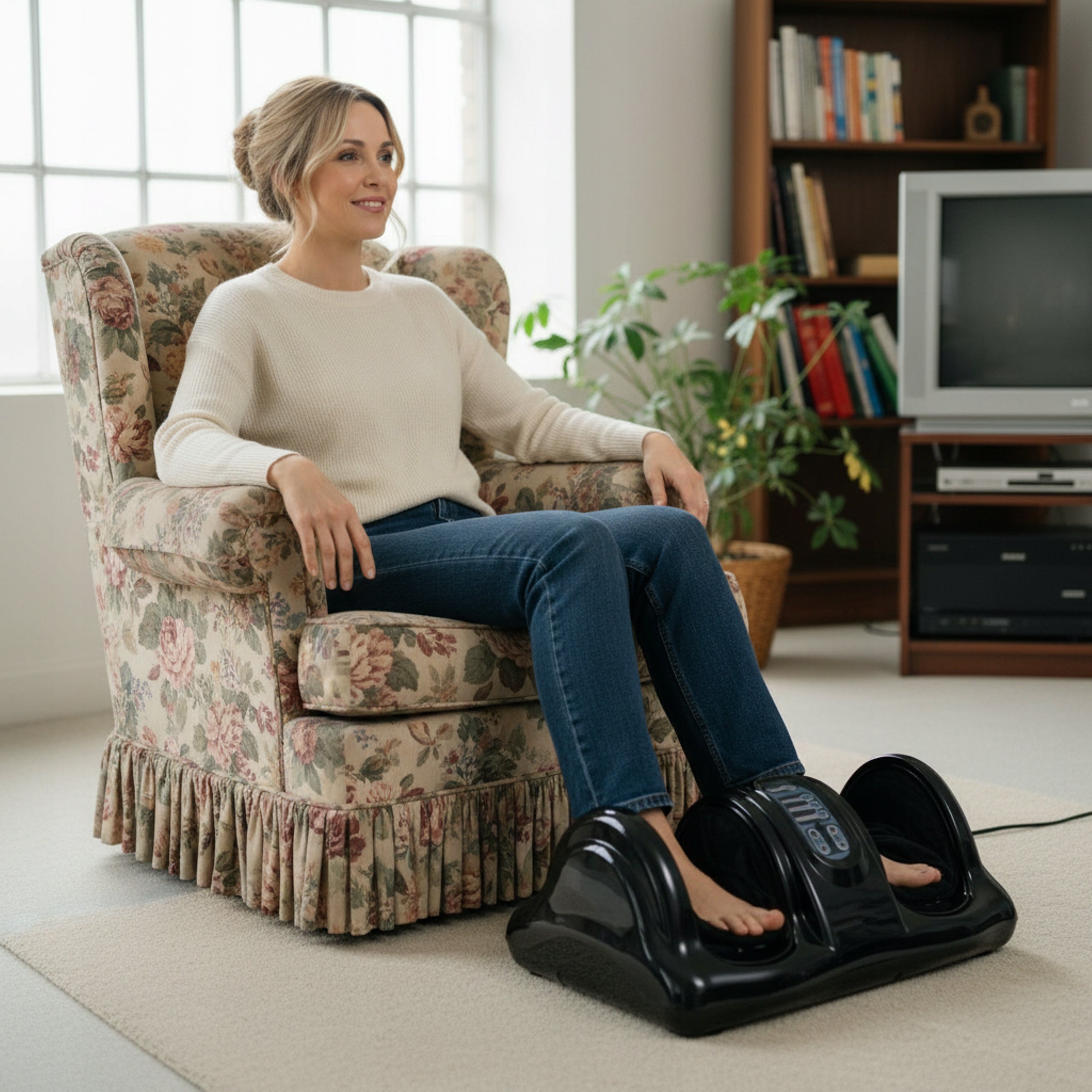Foot and Leg Massager with Heating for Tired Legs Electric Reflexology Packaging status original
