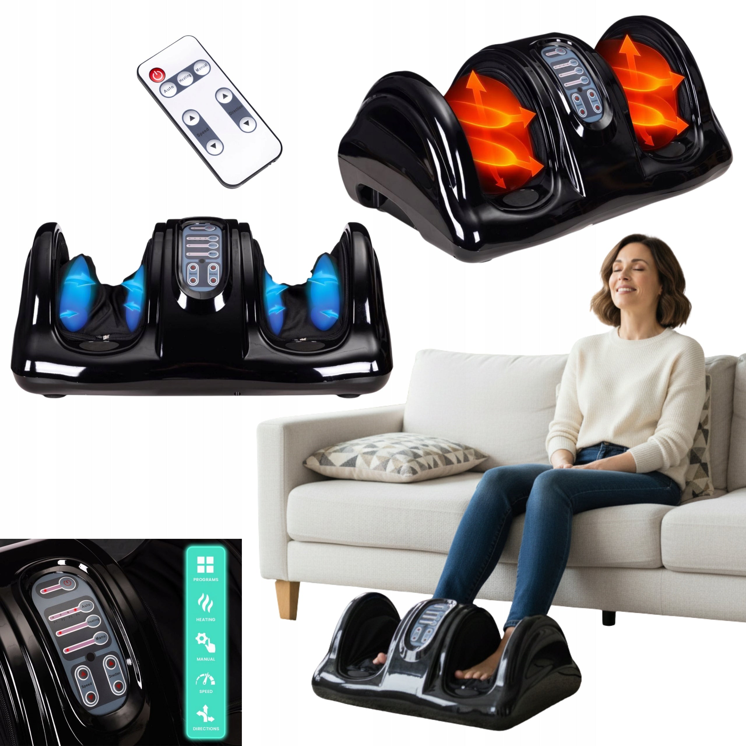 Foot and Leg Massager with Heating for Tired Legs Electric Reflexology