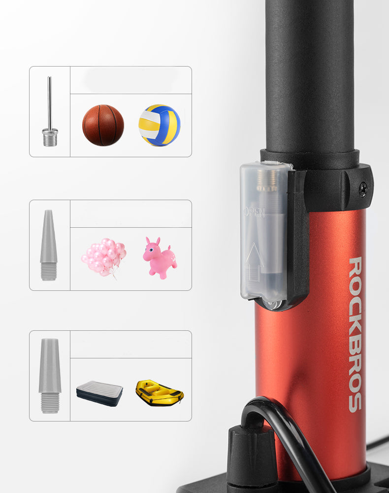 Foot light bicycle pump AV/FV ROCKBROS 100PSI Model Mini pompkia nożna do zaworów Presta i Schrader