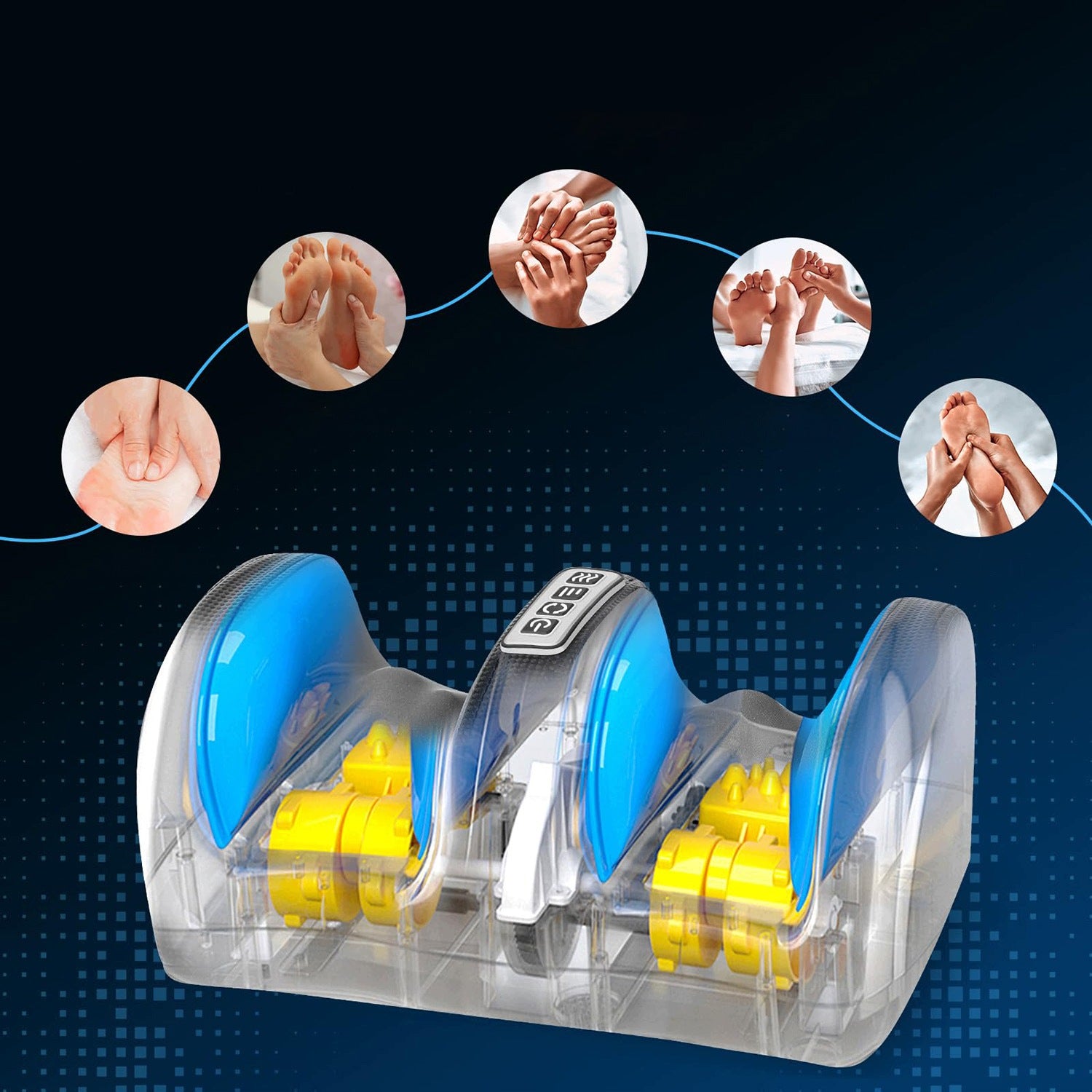 Foot massager with heat function, foot and calf massager with rollers massaging Kind feet