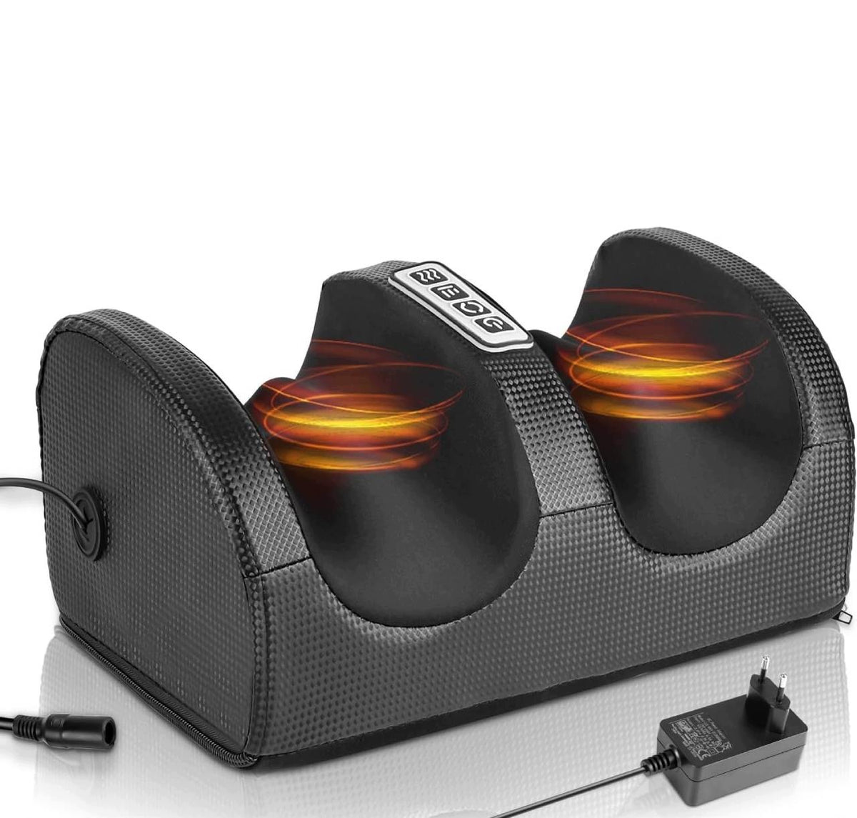 Foot massager with heat function, foot and calf massager with rollers massaging