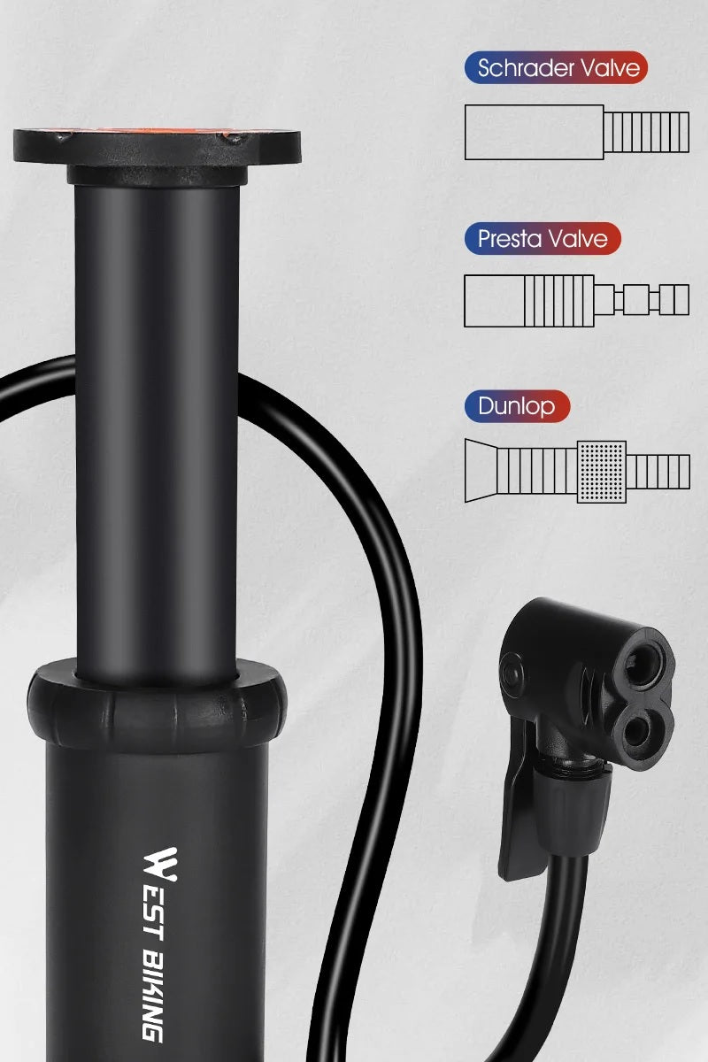 Foot pump Azaris BICYCLE PUMP WITH FOR BICYCLE black Dominant material stainless steel