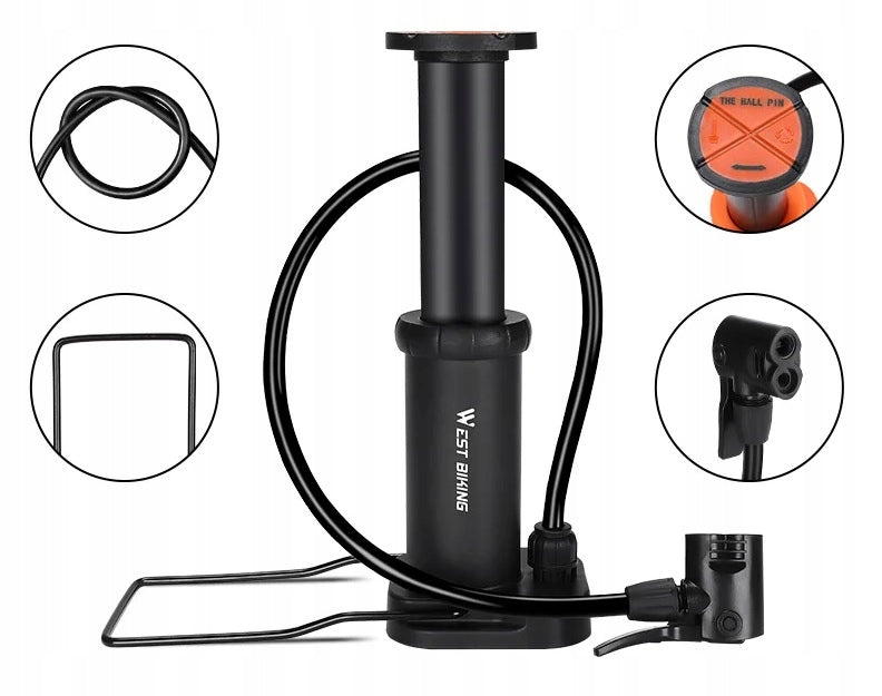 Foot pump Azaris BICYCLE PUMP WITH FOR BICYCLE black