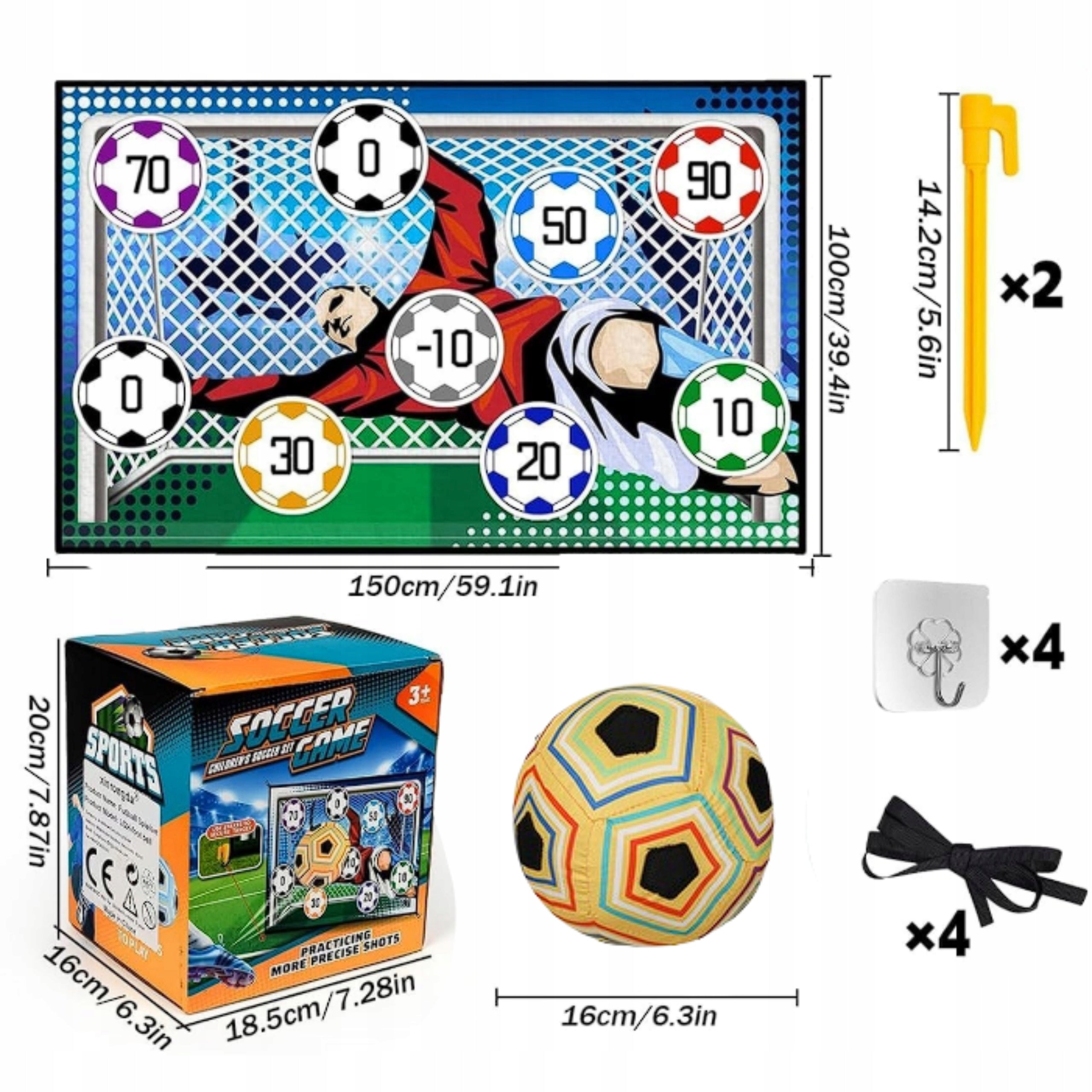 Football Set Training Mat with Points 150cm Football Velcro Manufacturer code 6063032789