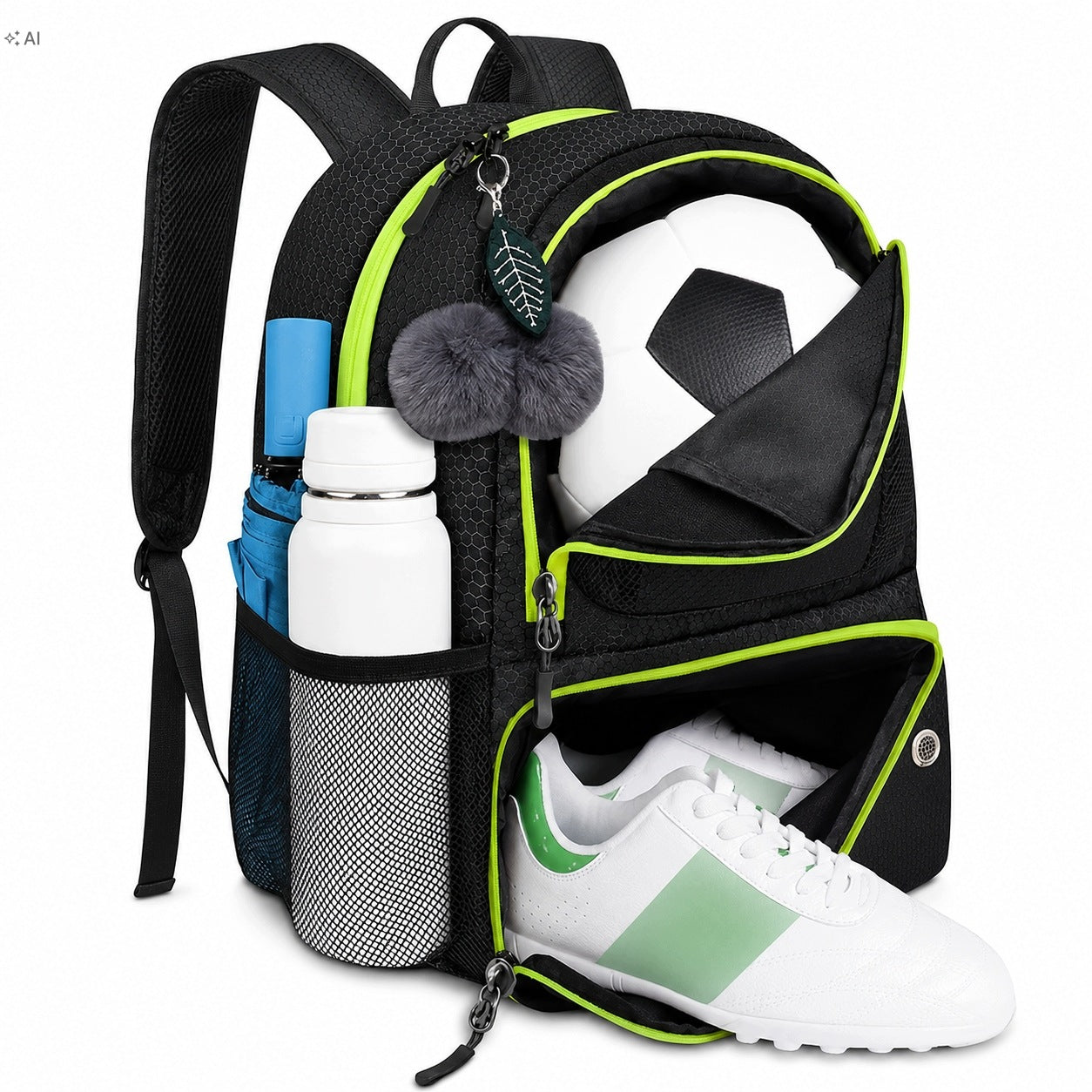 Football Sports Backpack For Training Shoes Ball 40 cm Ventilated For Sports