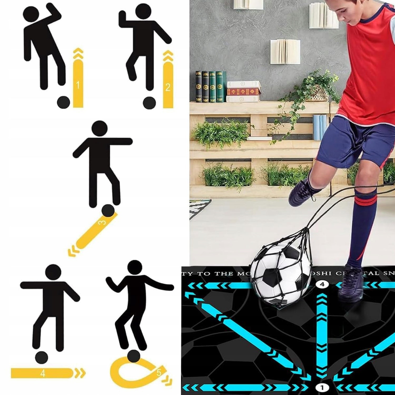 Football Training Mat 90 x 60cm - Non-Slip Mat for Kids Brand no brand