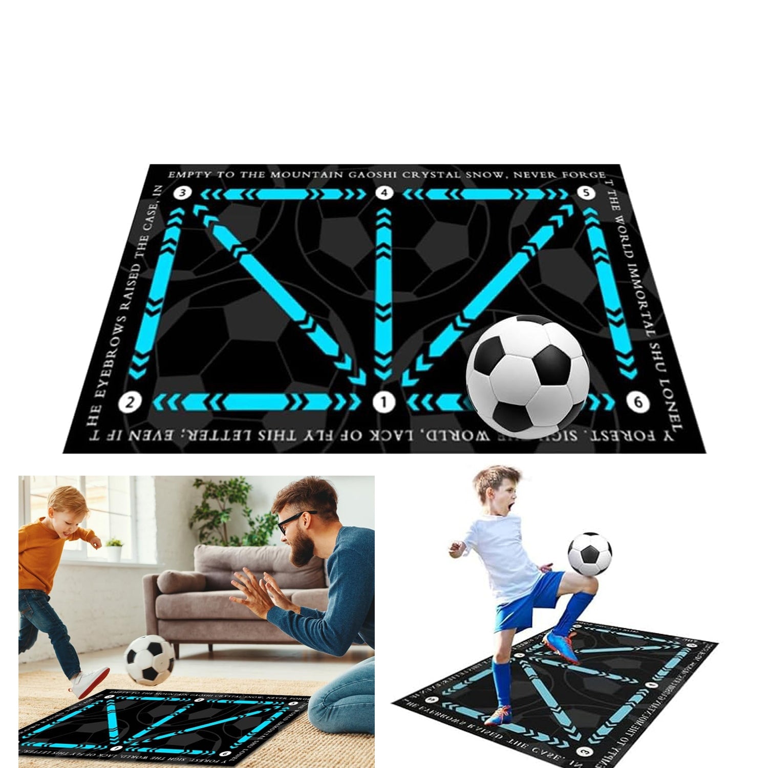 Football Training Mat 90 x 60cm - Non-Slip Mat for Kids