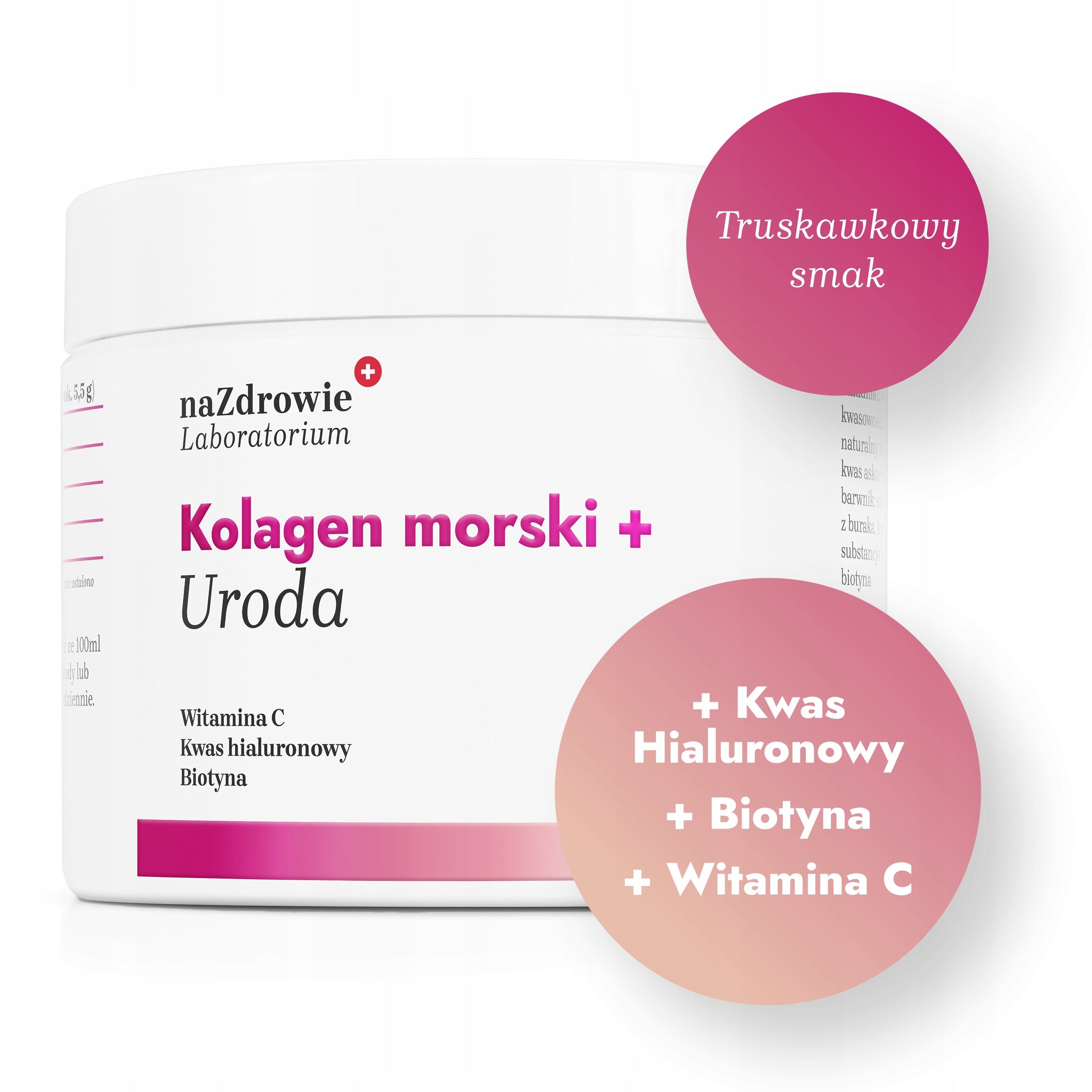 For Health Marine Fish Collagen Beauty + Hyaluronic Acid STRAWBERRY 200g Form powder