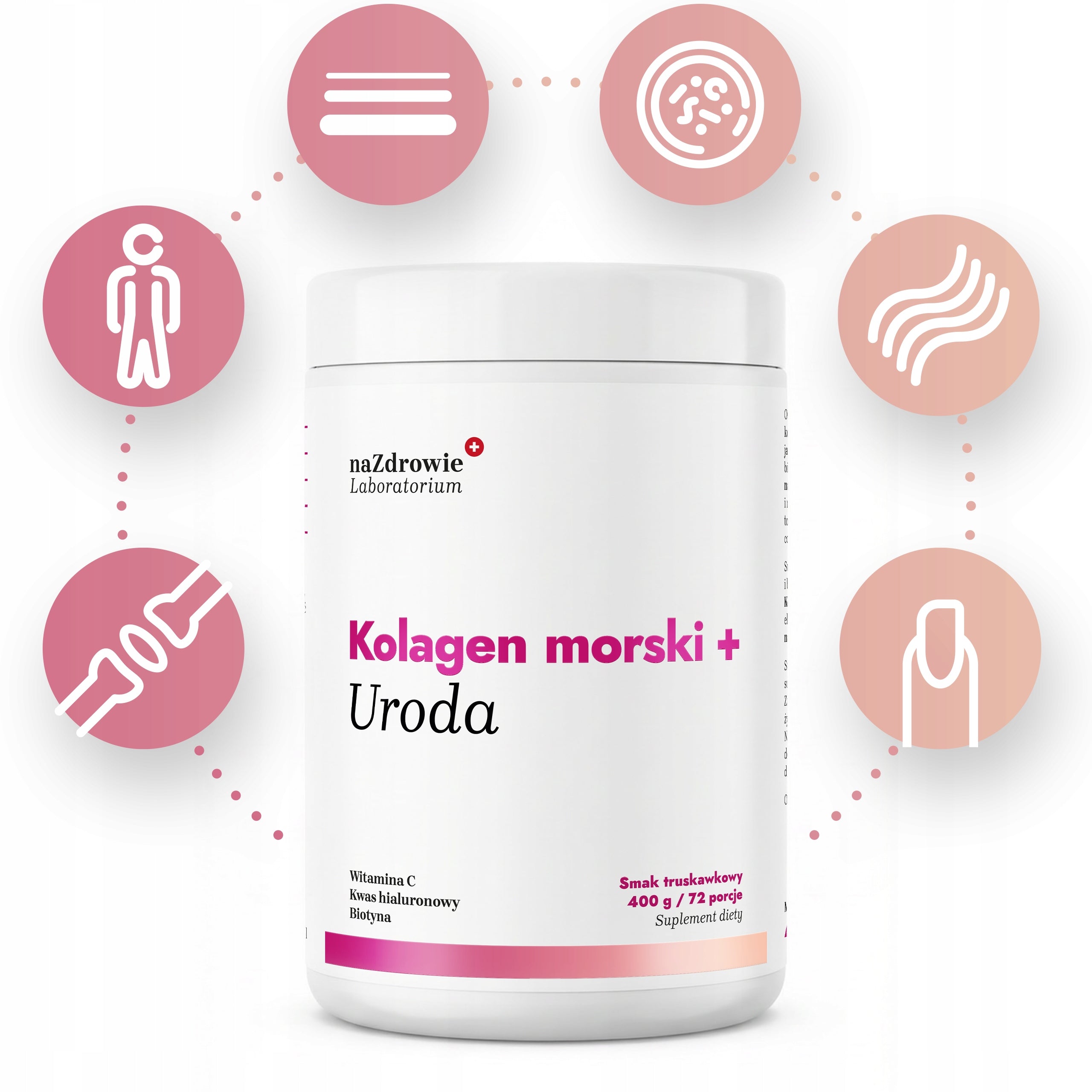 For Health Marine Fish Collagen Beauty + Hyaluronic Acid STRAWBERRY 400g Form powder