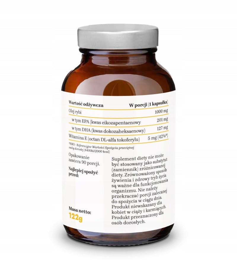 For Health OMEGA acids 3 1000mg EPA DHA immunity brain + Vitamin E 90 kaps Form capsules