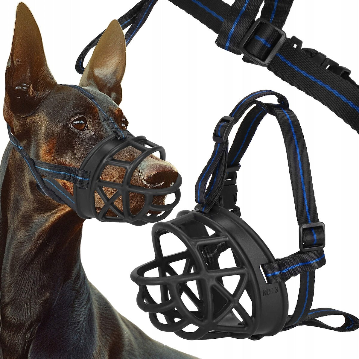 For Medium Plastic muzzle Adjustable PHYSIOLOGICAL Size M Dog Packaging status original