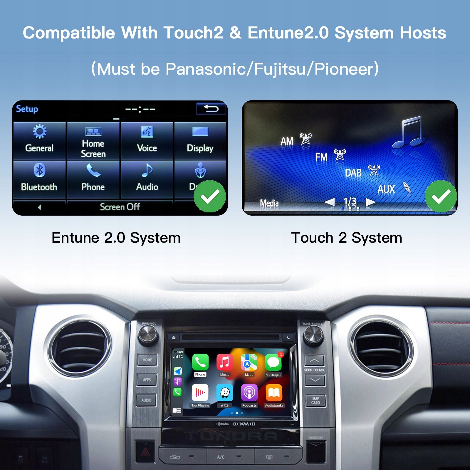 For Toyota Camry, Highlander, Tundra, Prius, C-HR with Apple CarPlay & Android Auto Packaging status original