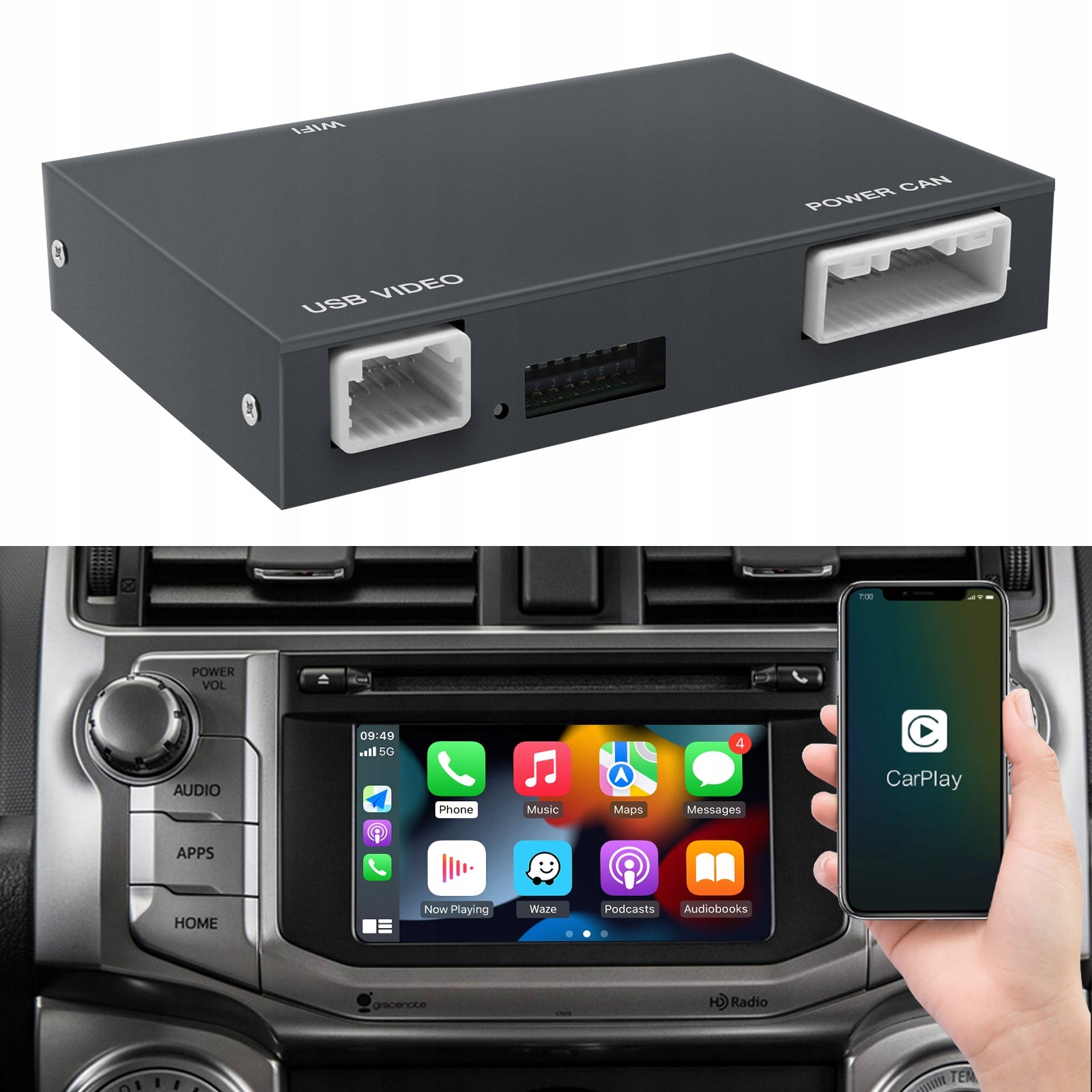 For Toyota Camry, Highlander, Tundra, Prius, C-HR with Apple CarPlay & Android Auto