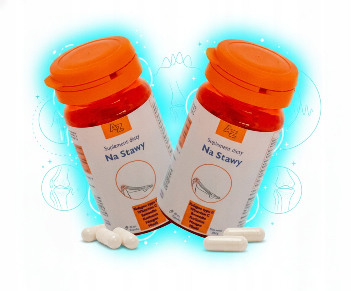 For joints collagen type II healthy joints and bones Package 2x60 kap. Arka Zdrowia Packaging status original