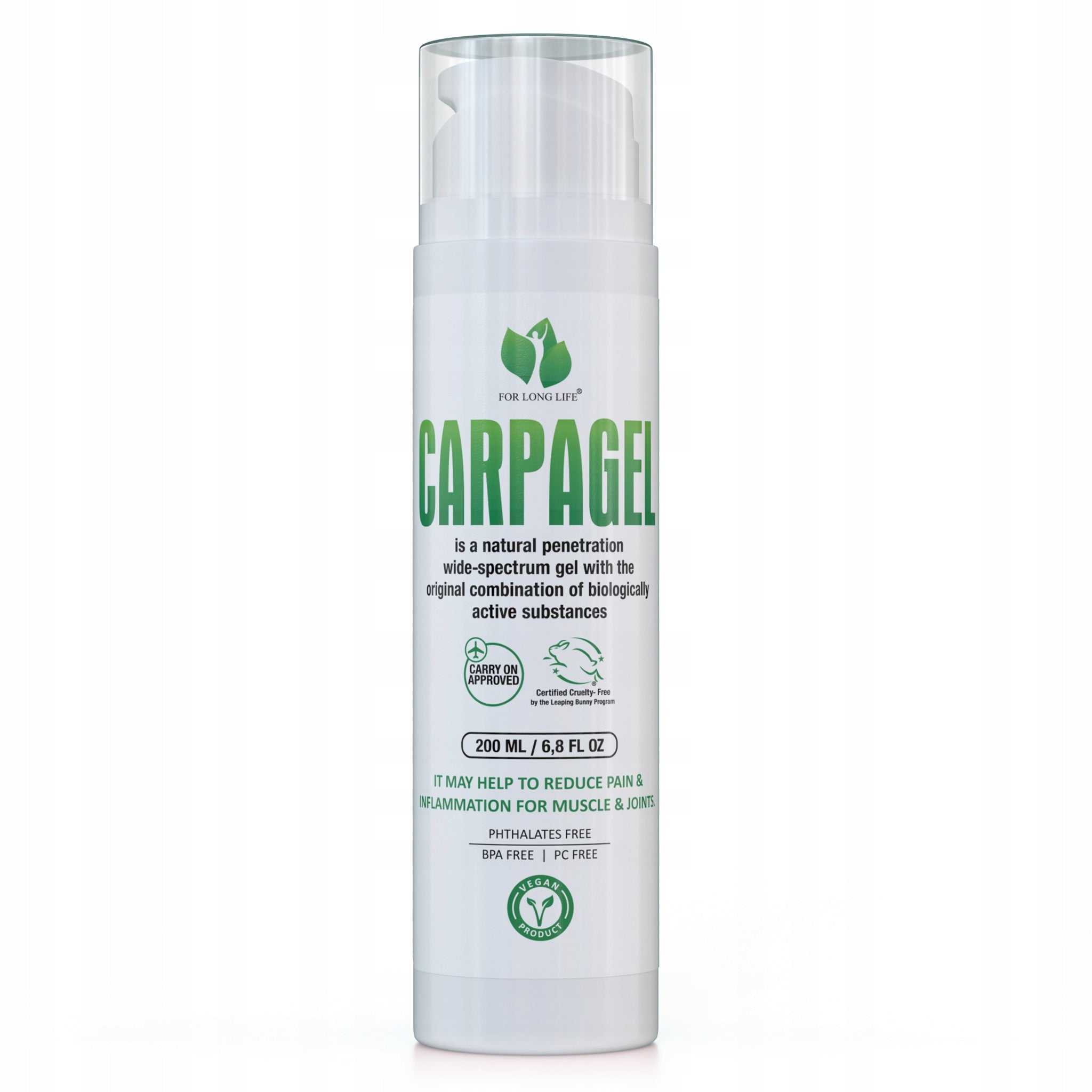 For long life CARPAGEL protizánětlivý gel podpora hojení 200 ml EAN (GTIN) 5292685000337