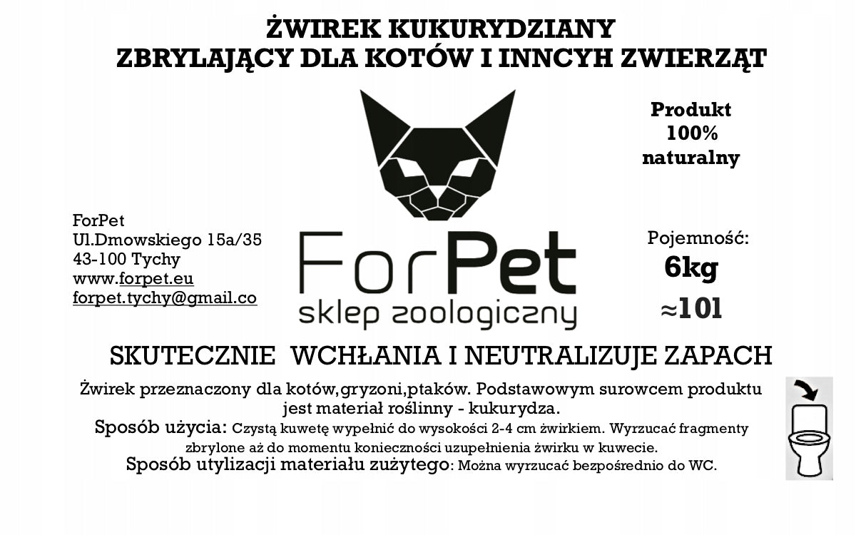 ForPet corn cat litter 10l Manufacturer code 554