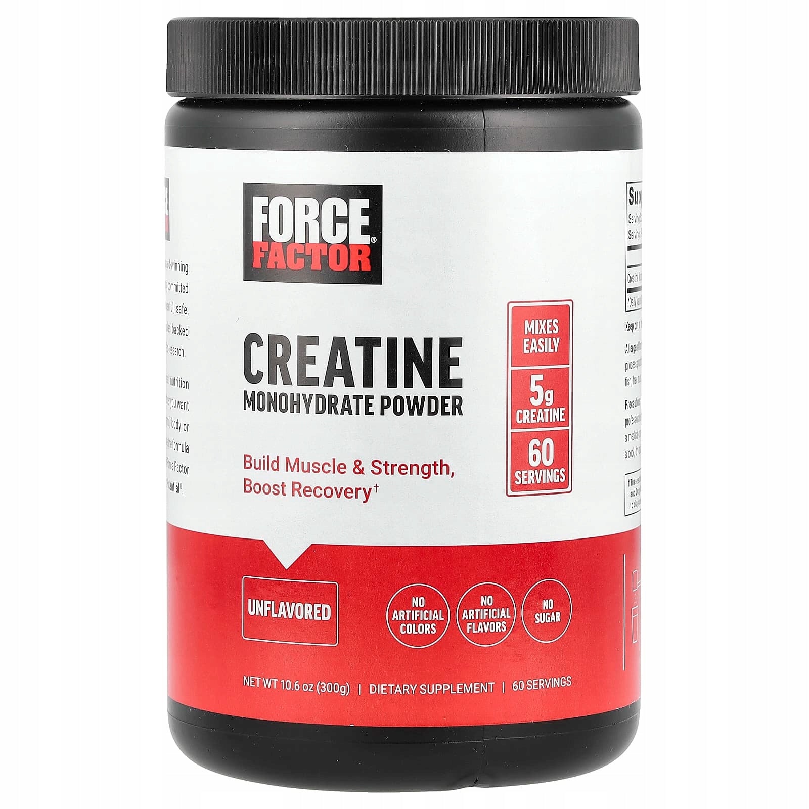 Force Factor, Creatine Monohydrate Powder, Non-Aromatized, 300 g