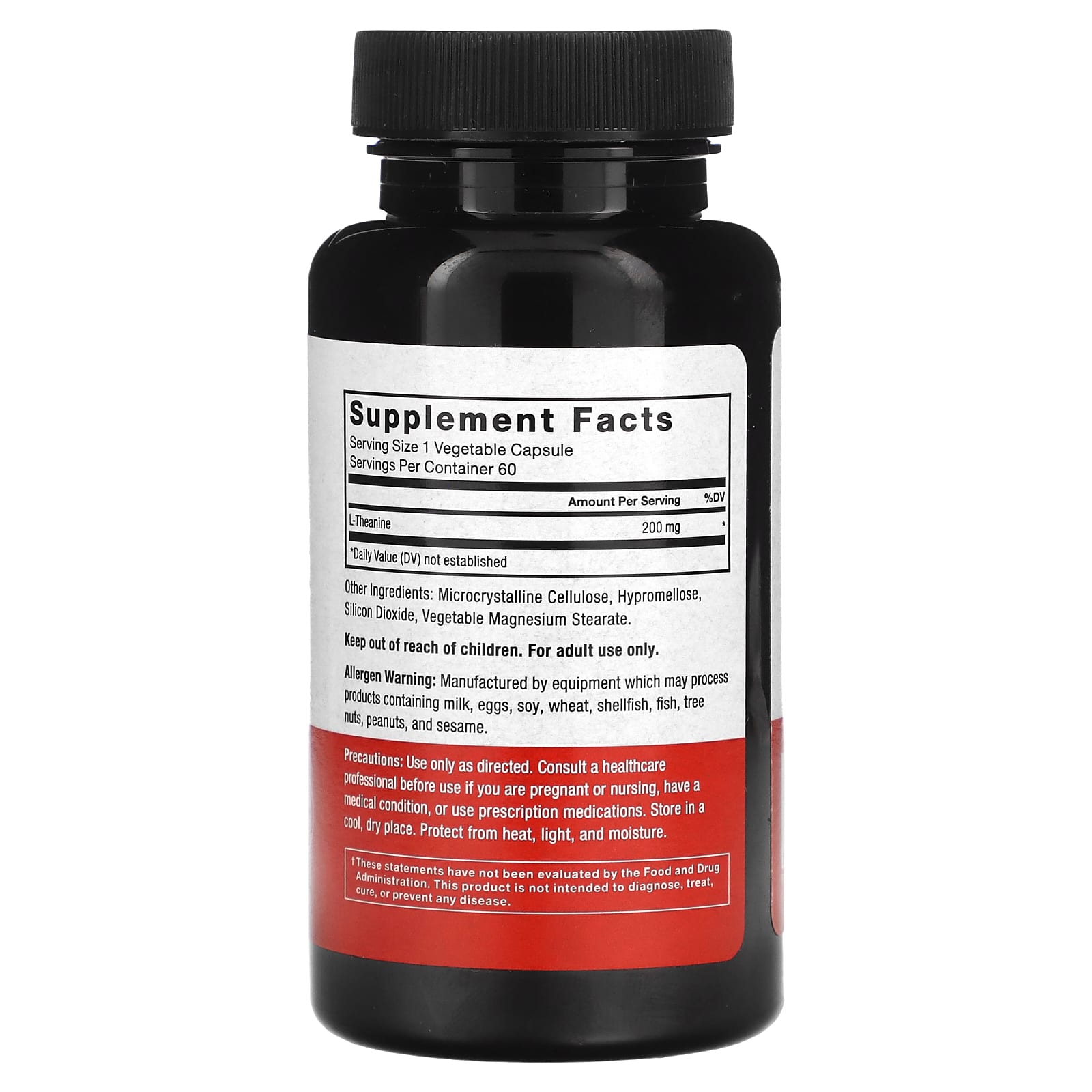 Force Factor, L-theanine, increased potency, 200 mg, 60 capsules weg Expiration date at least 3 months from the date of purchase