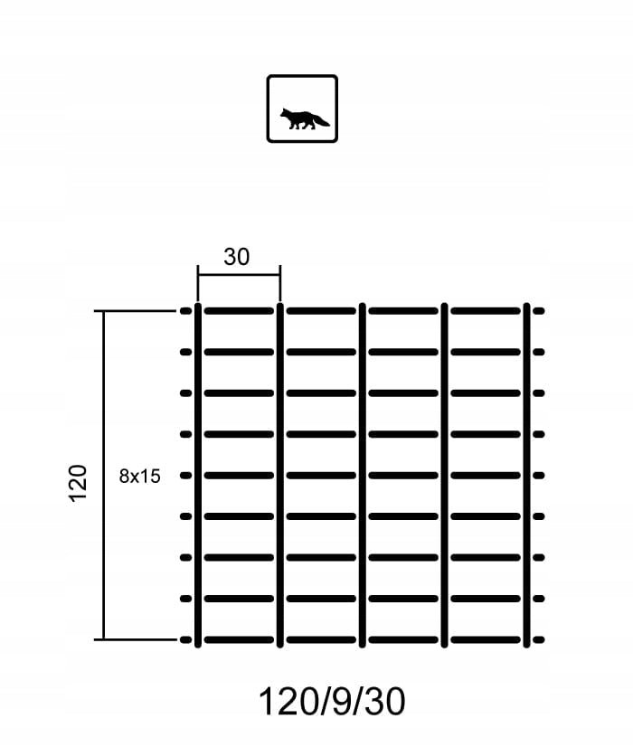Forest Fence Net L 120/9/30 + skoble 50 m Packaging status original