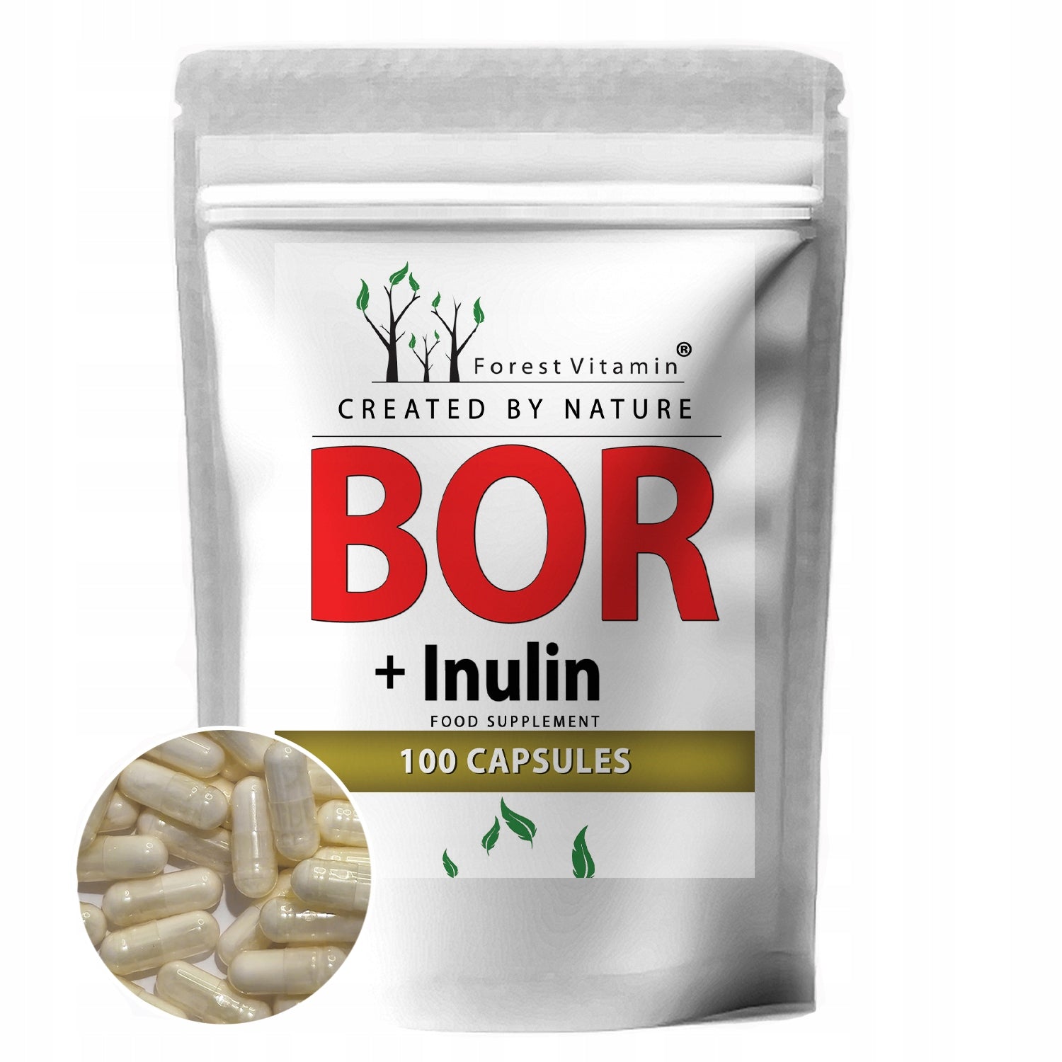 Forest Vitamin - Boron 3mg INULIN 100 capsules METABOLISM INTESTINAL MUSCLES