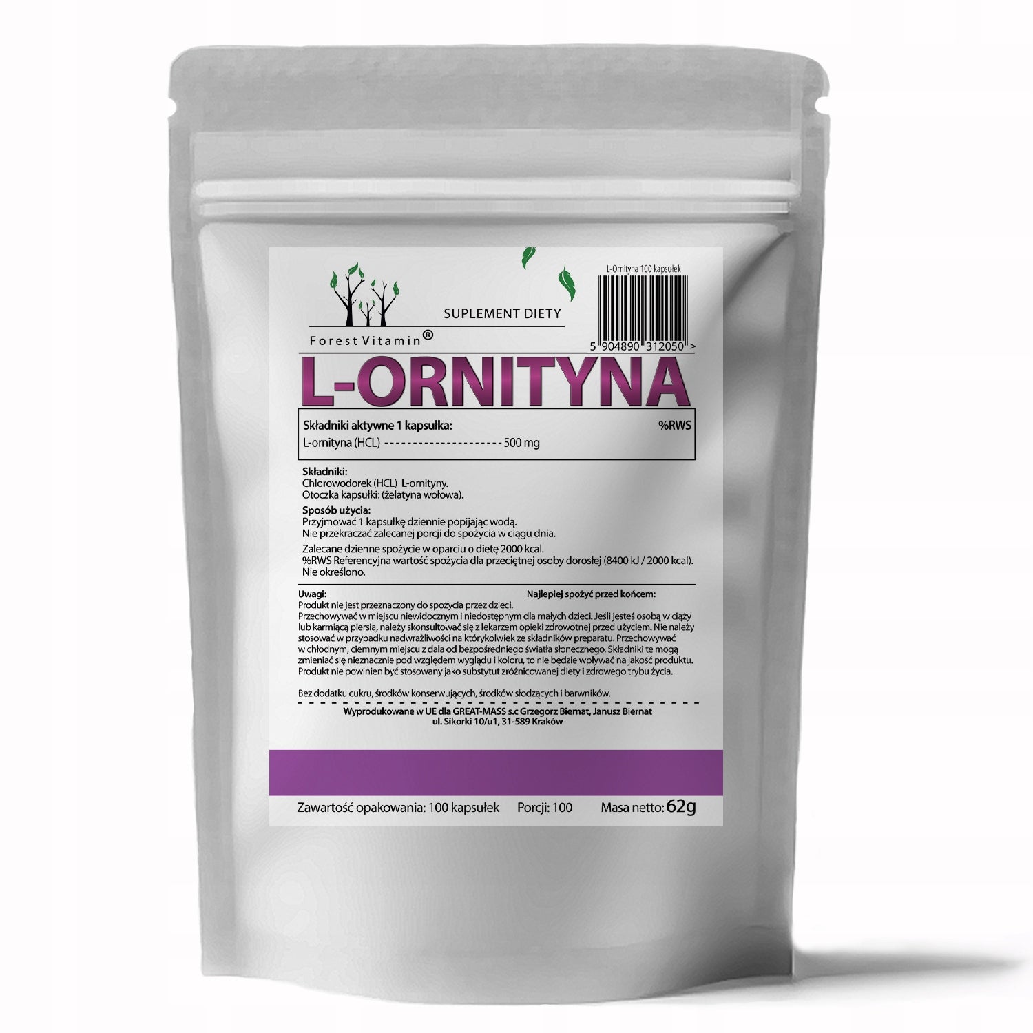 Forest Vitamin - L-Ornithine Hydrochloride HCL ORNITHINE LIVER Brand Forest Vitamin