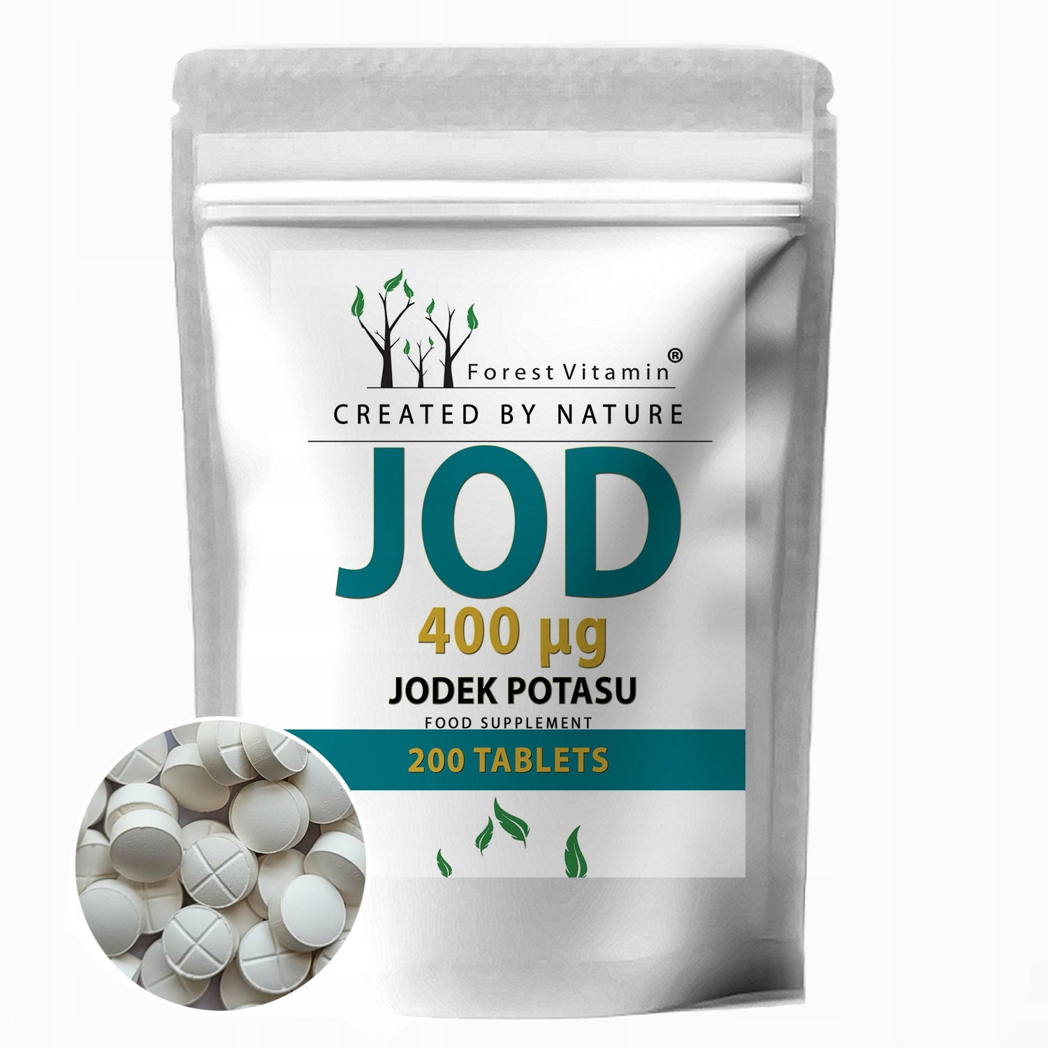 Forest Vitamin Potassium iodide 400mcg 200tabs THYROID T4 THYROID HORMONE IODINE
