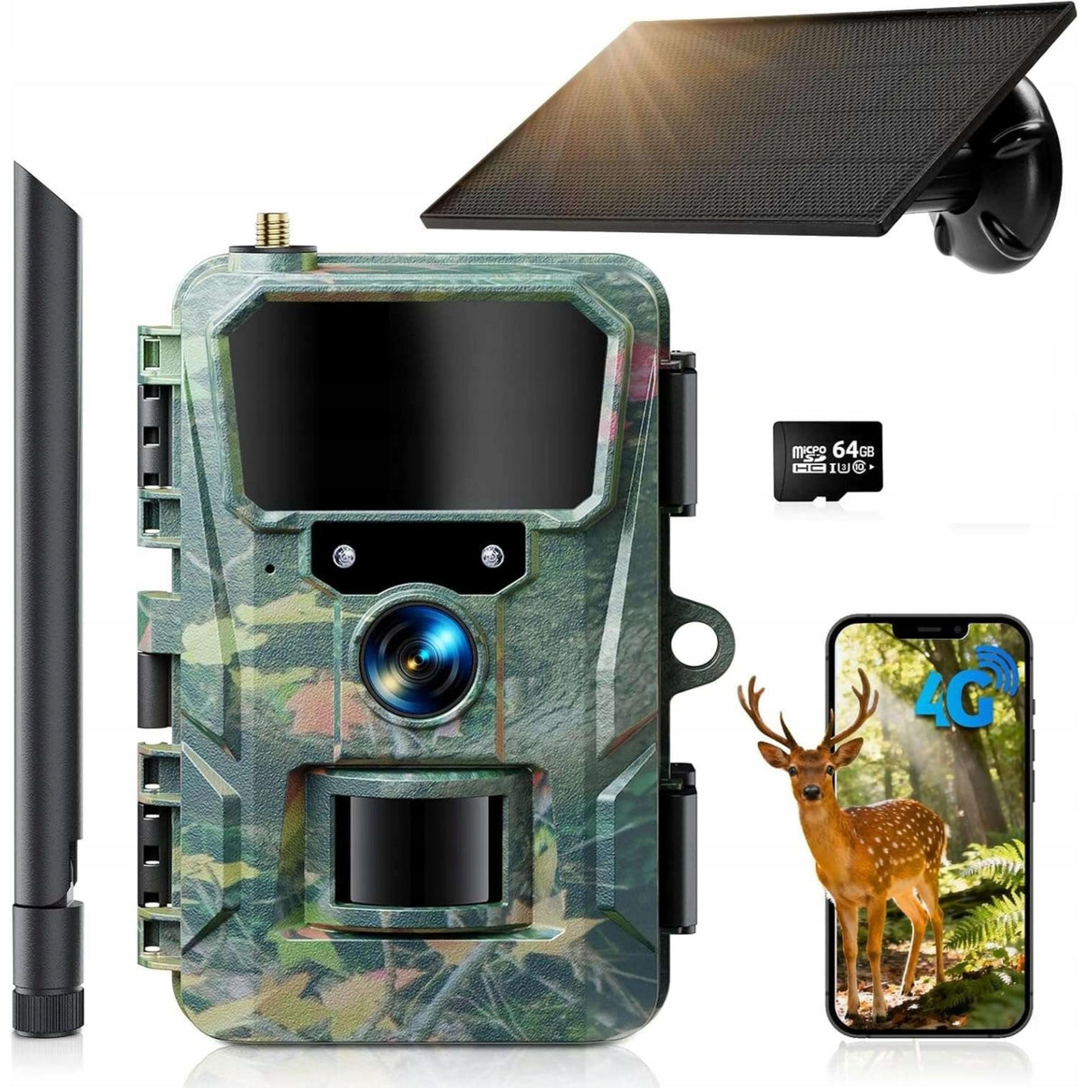 Forest camera phototrap WOLFANG WT07 solar panel 4G LTE 48MP 2K