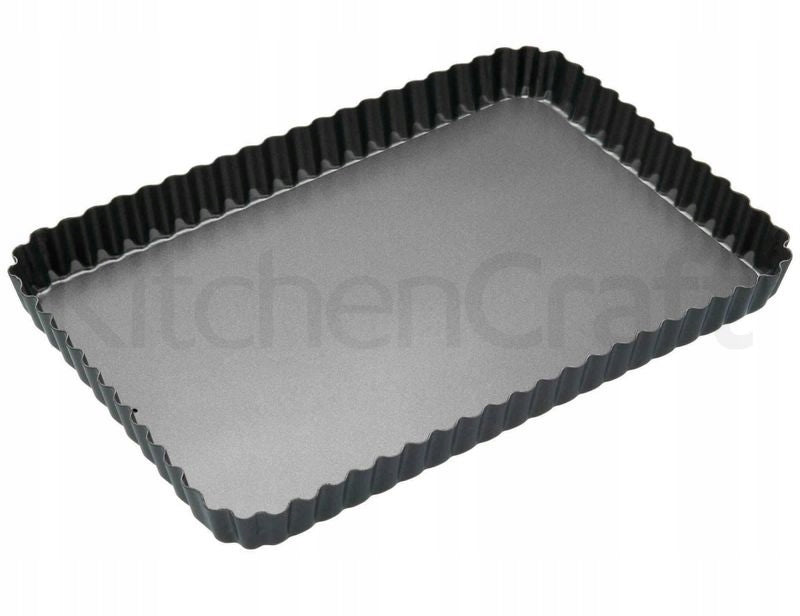 Nelipnus kepimo indas 30x20cm Quiche stačiakampis atviras dugnas