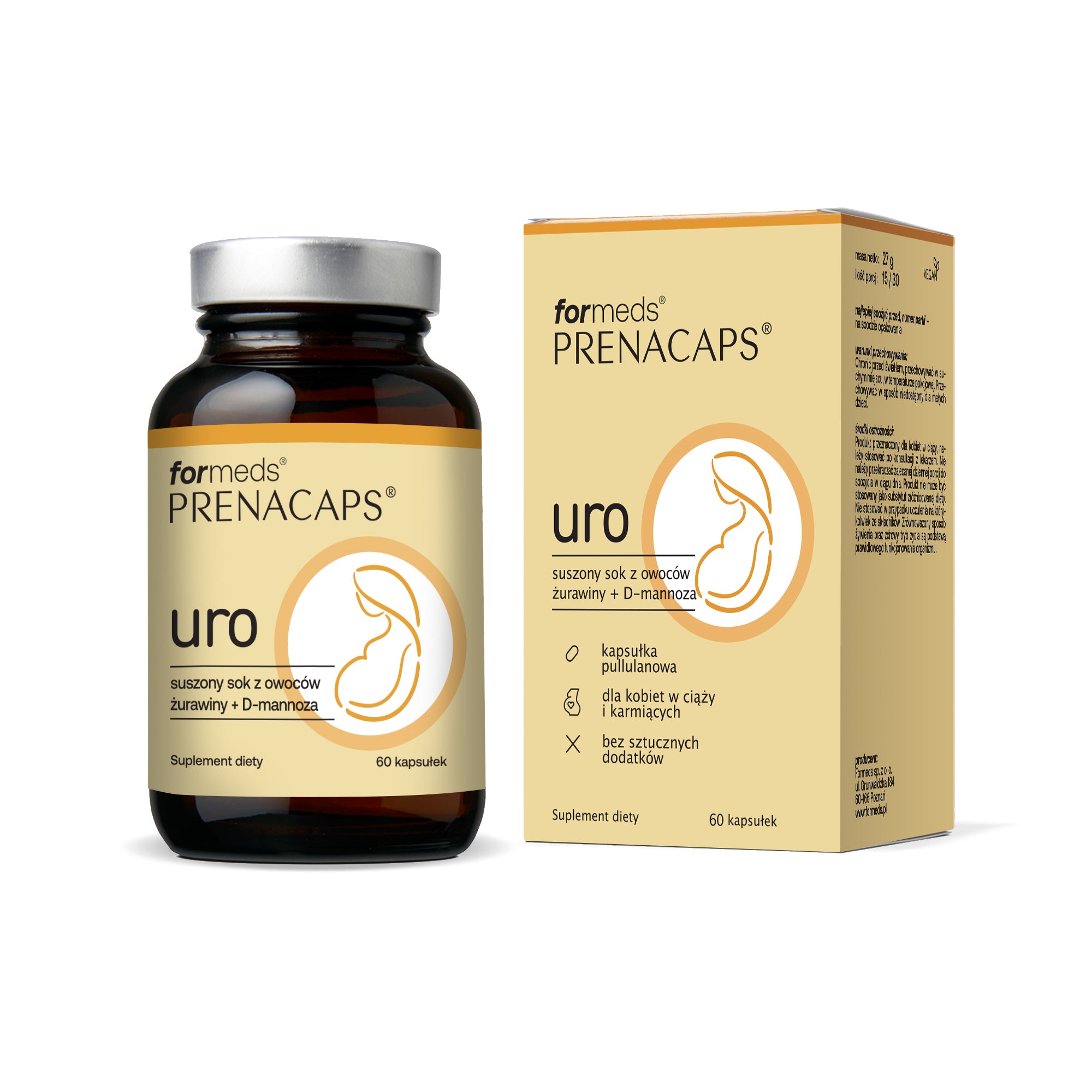 Formeds PRENACAPS uro - Cranberries + D-mannose |60 capsules| Bladder, pregnancy