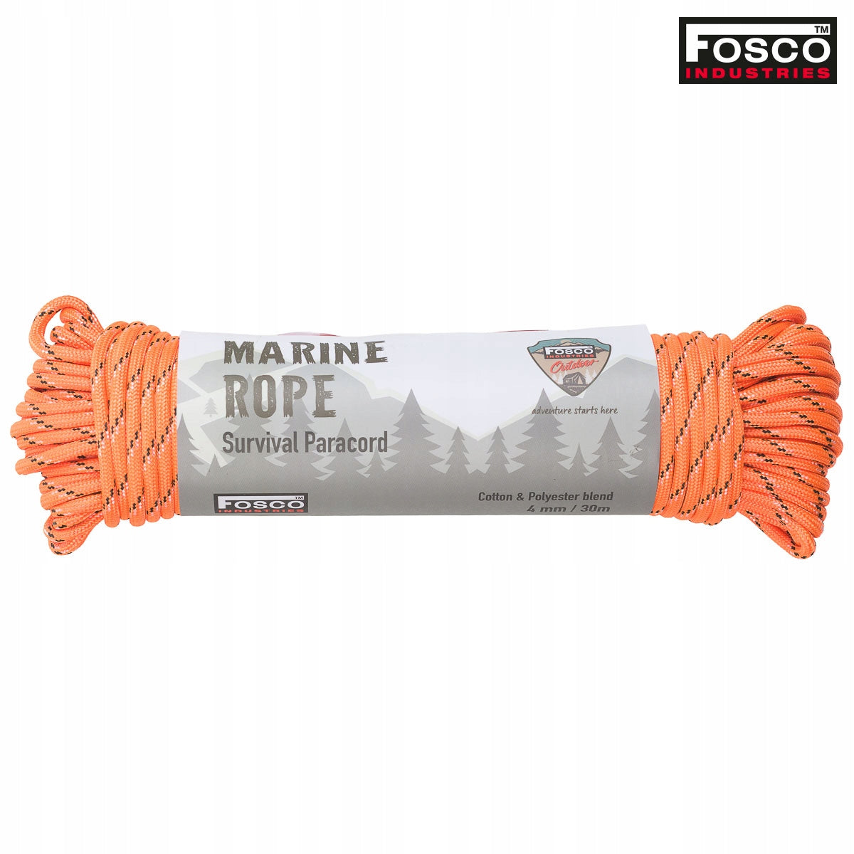 Fosco Industries 30m x 4mm Marine Rope Orange Manufacturer code 319485