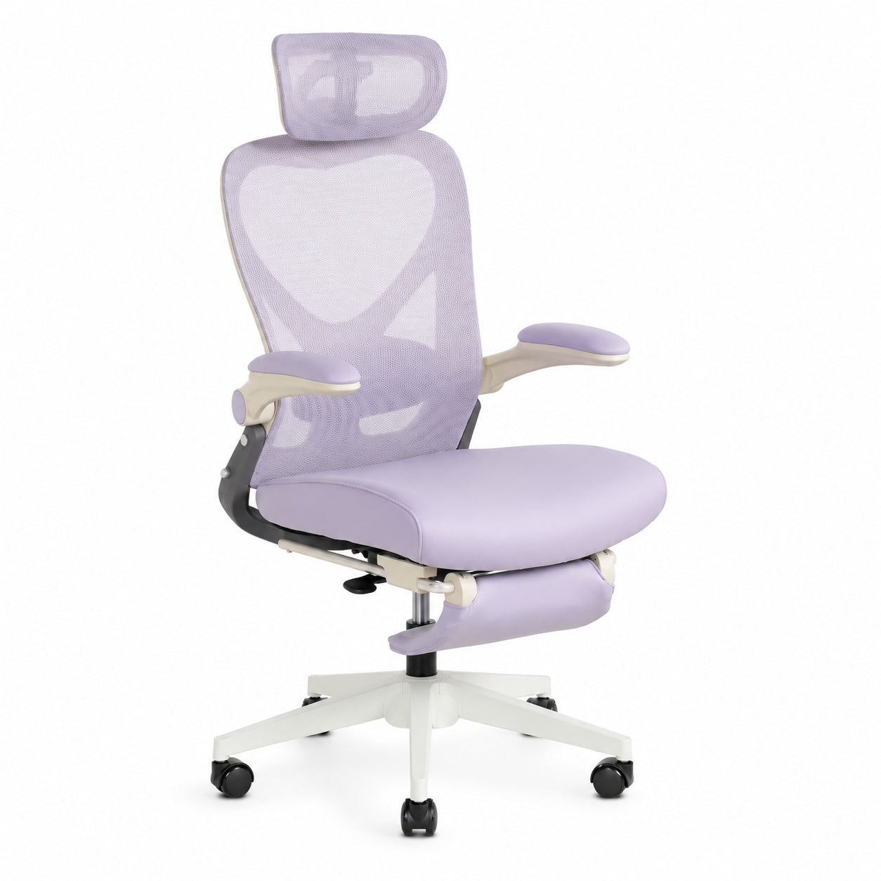 Fotel Biurowy Ergonomiczny Krzesło Biurowe Obrotowe Składane z Podnóżkiem
