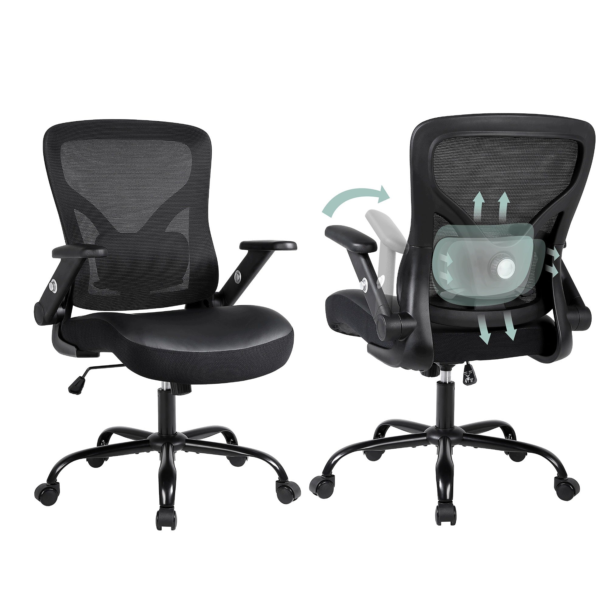 Fotel Biurowy Ergonomiczny Materiałowy Krzesło Biurowe Obrotowe Regulowany
