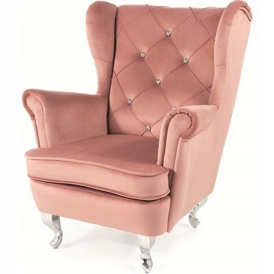 Wohnzimmersessel Signal Lili Velvet, rosa 