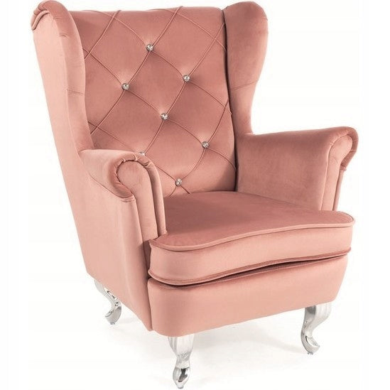 Wohnzimmersessel Signal Lili Velvet, rosa 